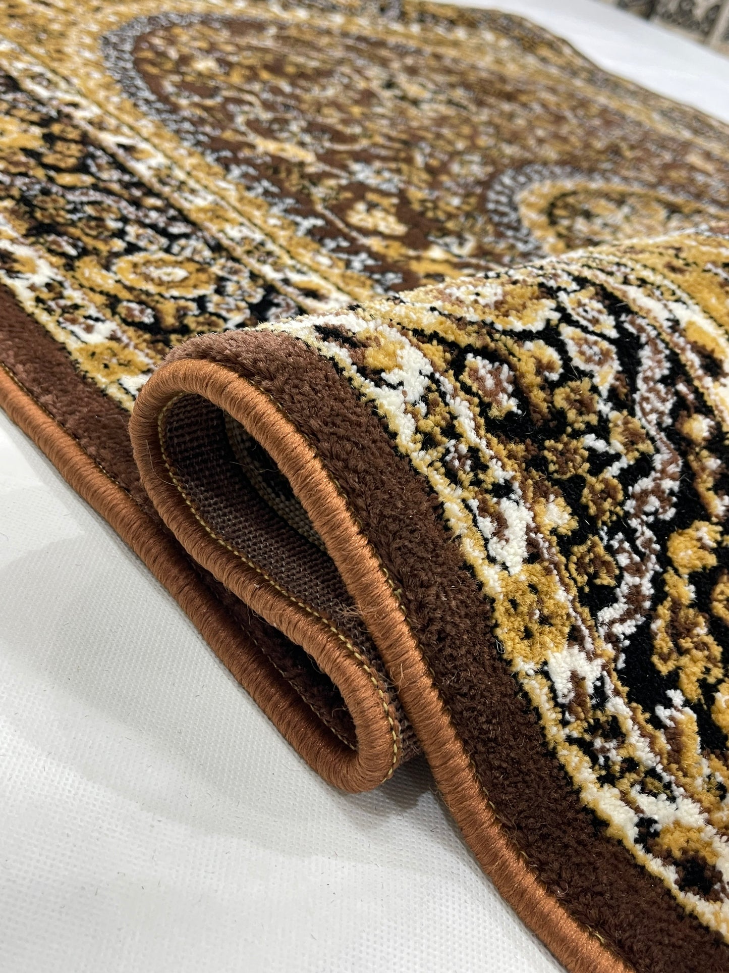 Persian Polypropylene Rug,Woven Back (Article-22-Brown)