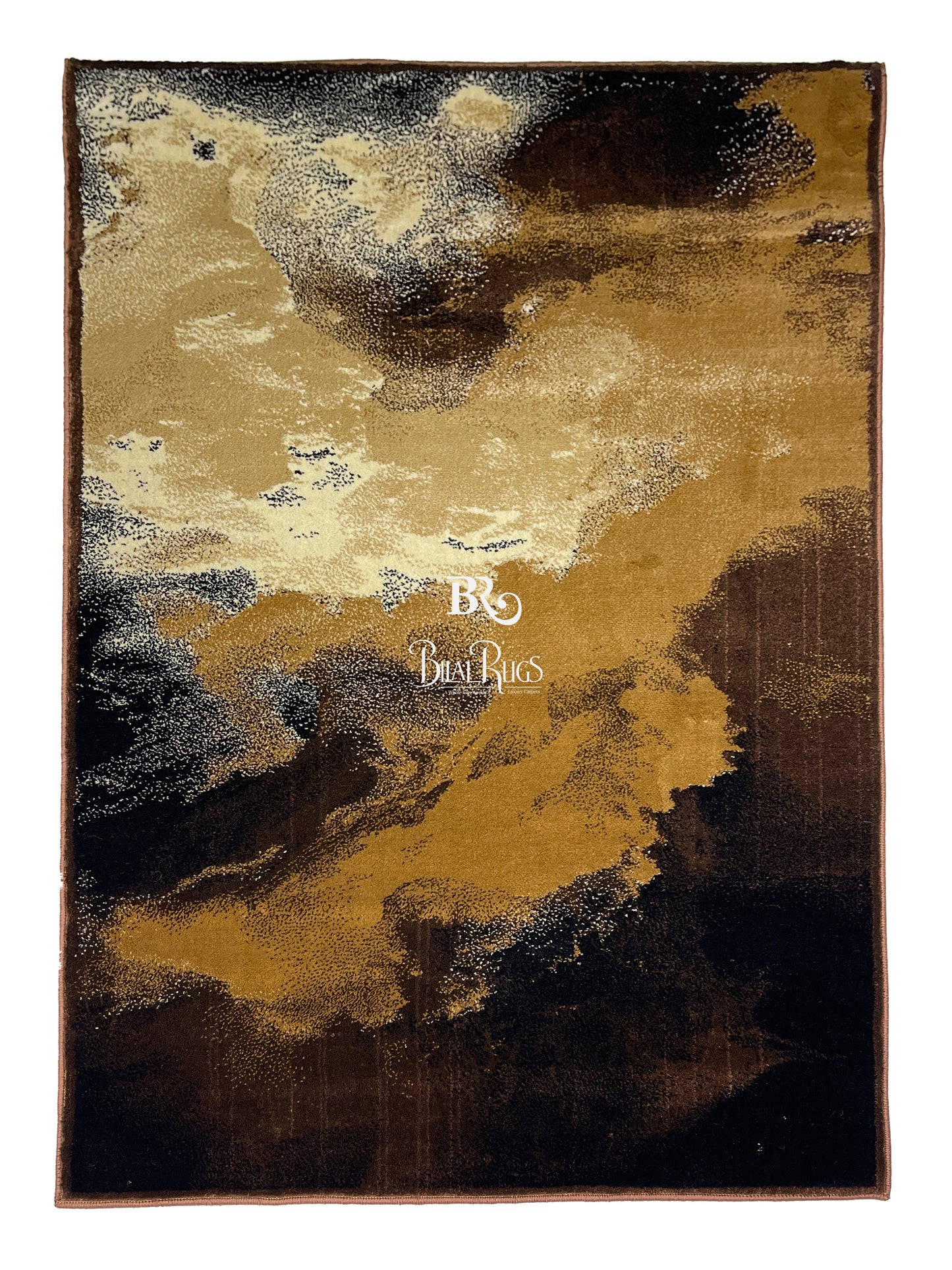 Modern polypropylene Rug,back woven(Article-663-Brown)