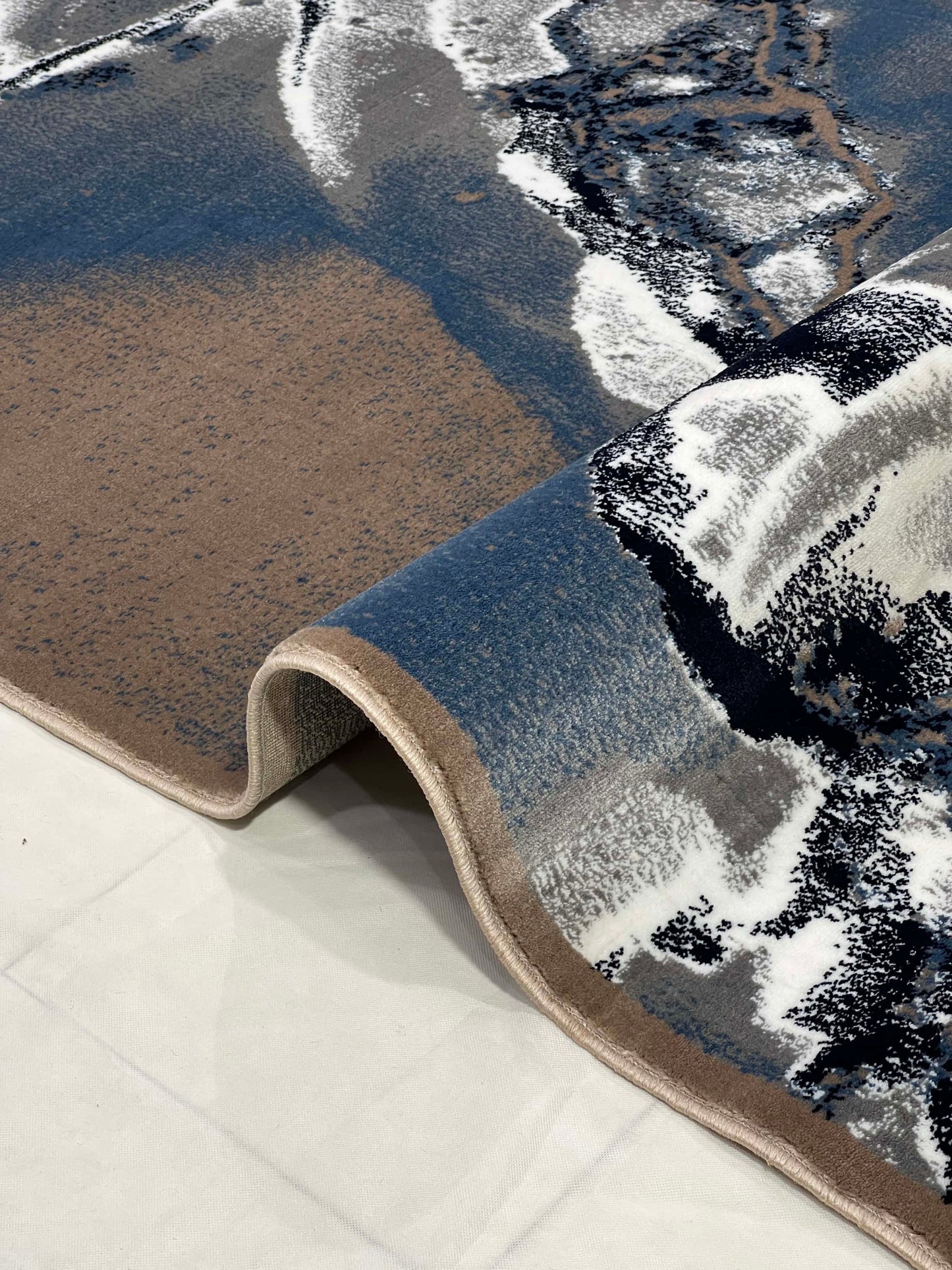 Modern  polypropylene Rug,back woven(Article-4687-Mink,Blue)