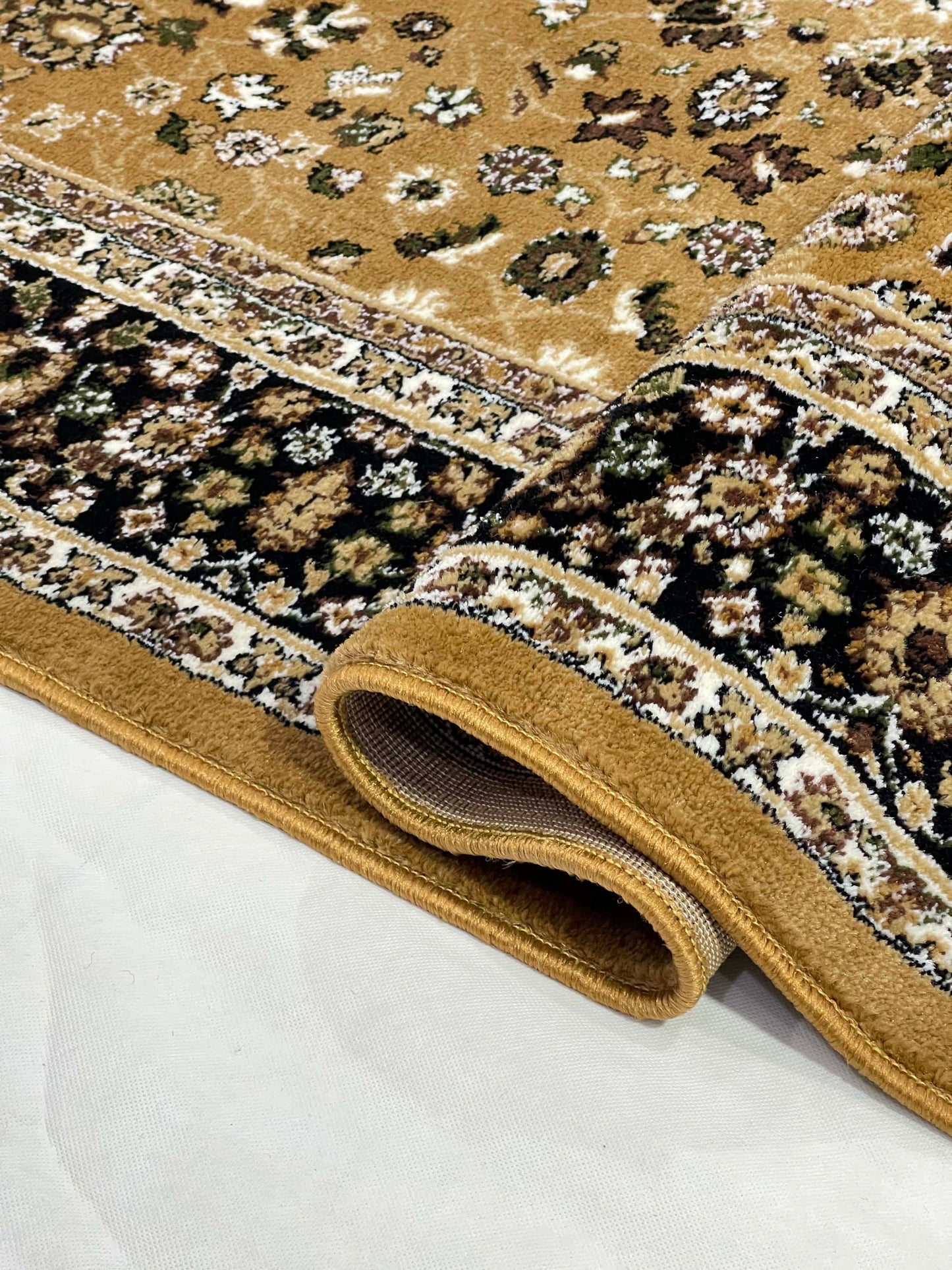 Gold Allover  polypropylene Rug,back woven(Article-140-Beige)