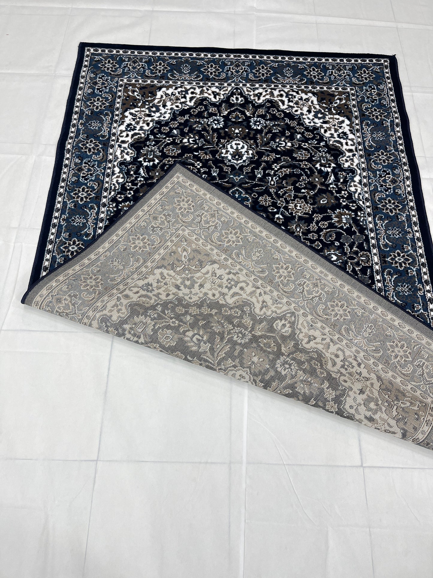 Persian polypropylene Rug,back woven(Article-01-Dark Blue)
Size : 5ft width  x 7.3ft length (150cm x 220cm)