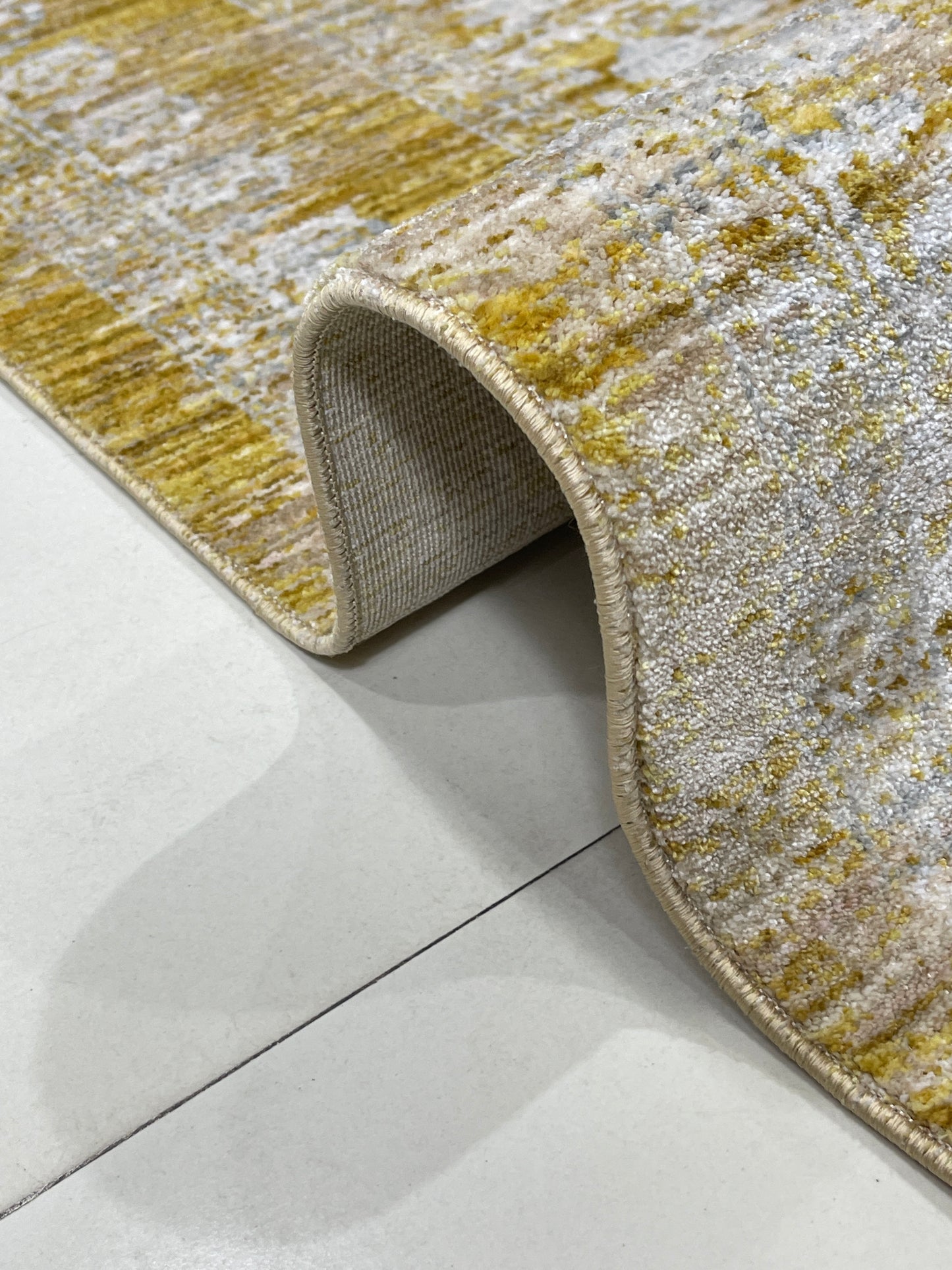 Turkish viscose Rug , Woven Back
Article-313-Yellow 
Size : 3 ft width x 5 ft length (100 cm x 150cm)