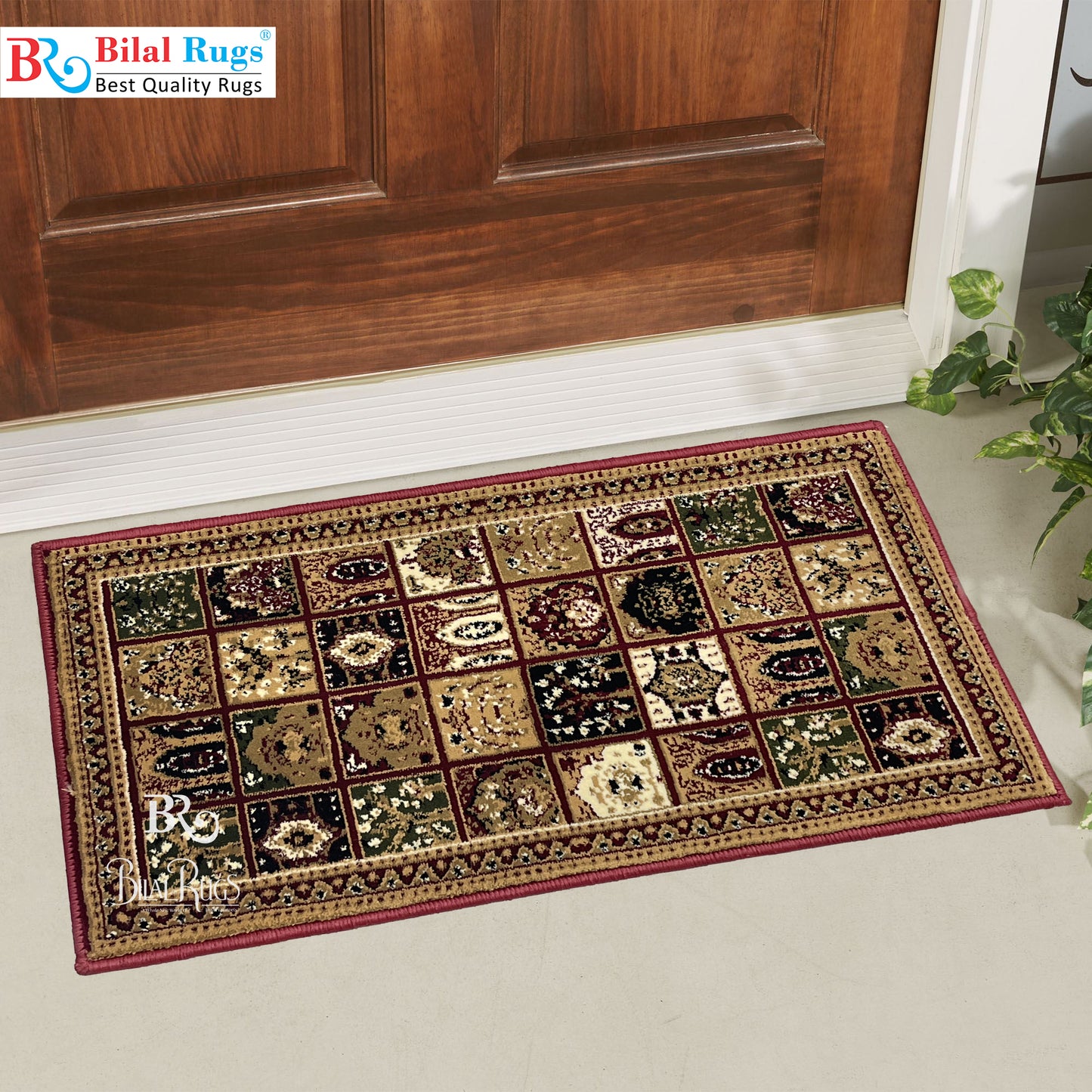 Red Polypropylene Woven Door Mat.
Size : 40 cm x 75 cm