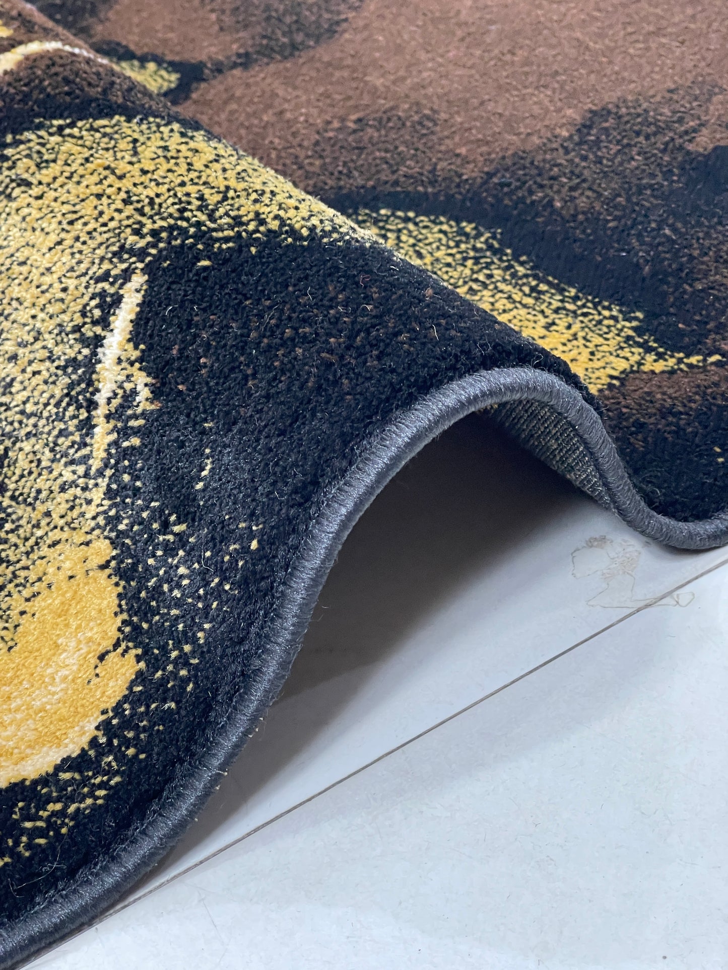 Modern polypropylene Rug,back woven(Article-166-Black )