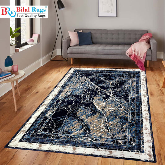 Modern polypropylene Rug,back woven(Article-1999-Blue)
Size : 5ft width  x 7.3ft length (150cm x 220cm)