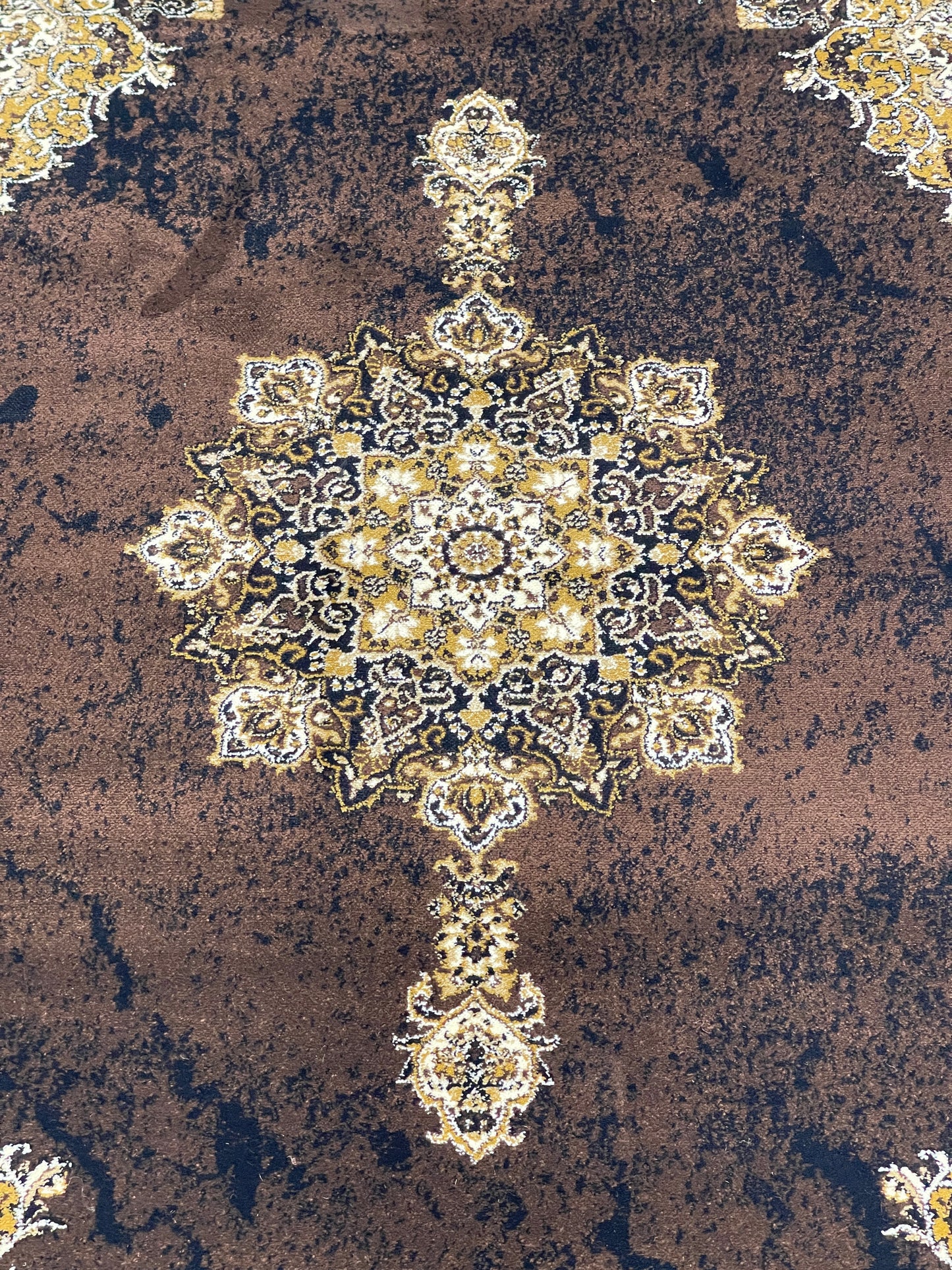 Persian polypropylene Rug,back woven(Article-42-Brown)