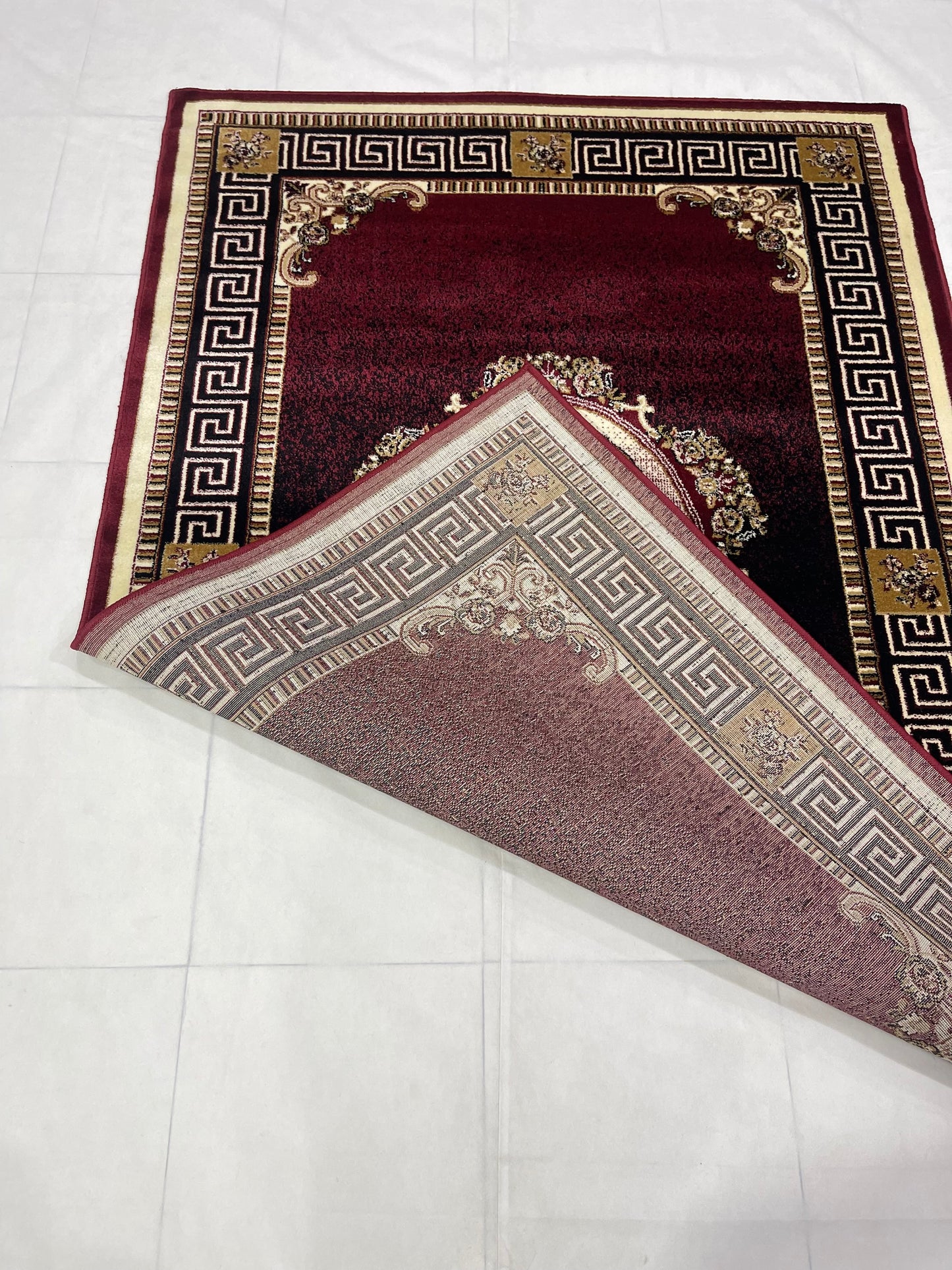 Versace Polypropylene Rug,back woven(Article-75-Red)