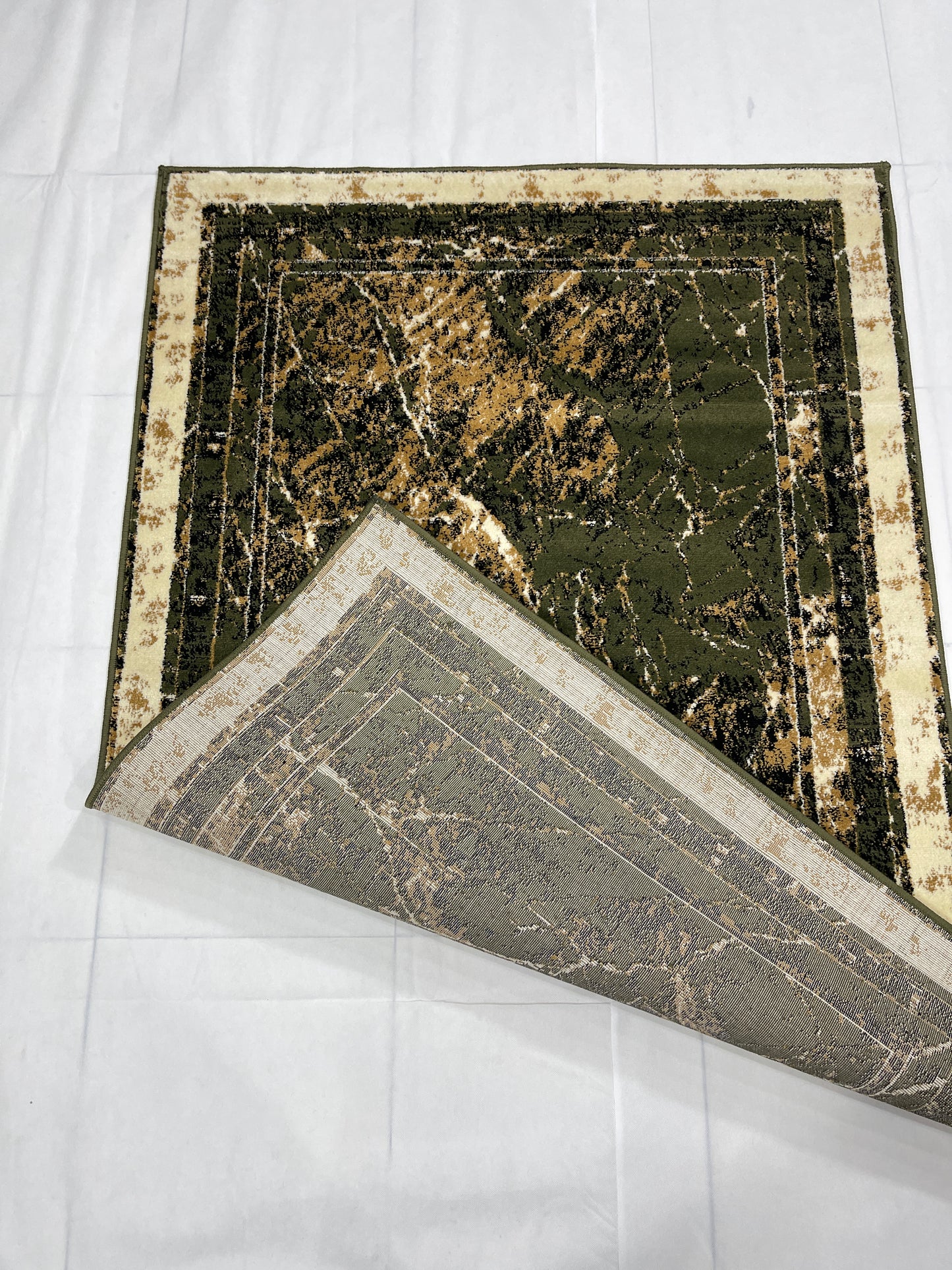 Modern polypropylene Rug,back woven
(Article-175-Green)
Size : 4 ft width x 5.6 ft length (120 cm x 170 cm)