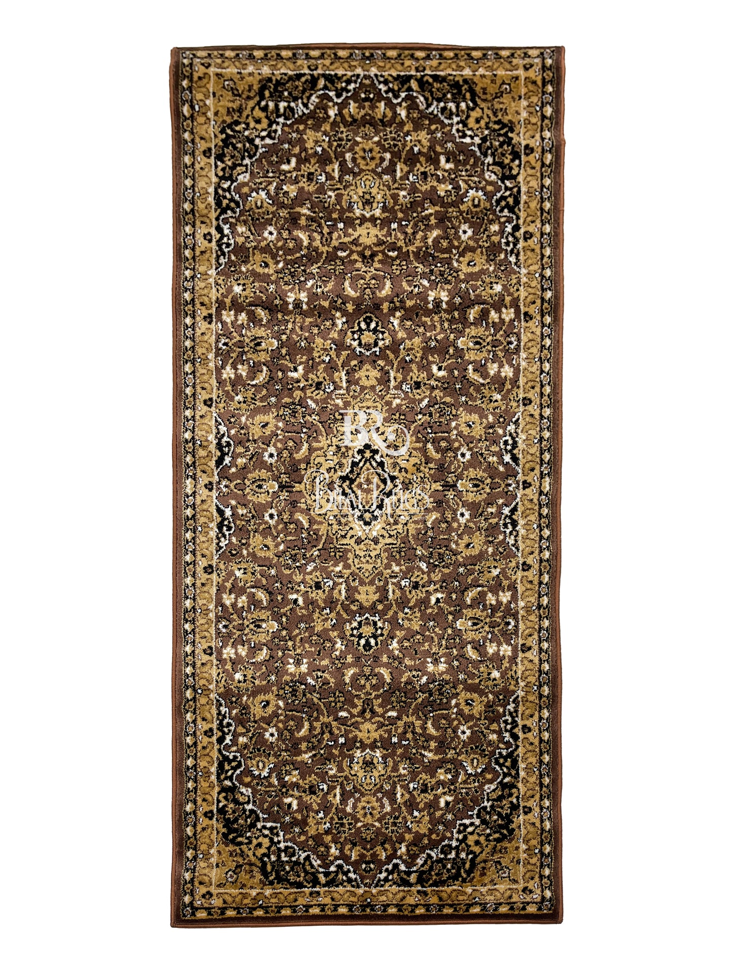 Brown Persian Polypropylene Woven Rug.
 Size : 2.6 ft width x 6.6 ft length
 (80 cm x 200cm)