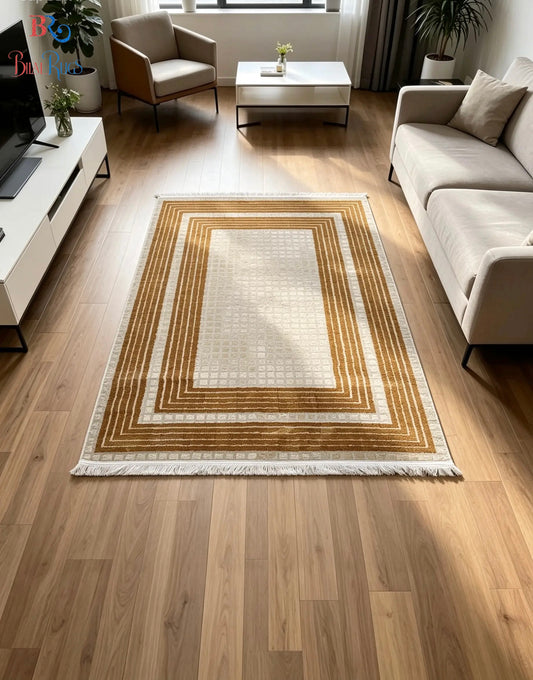 Irani viscose Rug , Woven Back
Article-301-Rust
Size : 3 ft width x 5 ft length (100 cm x 150cm)