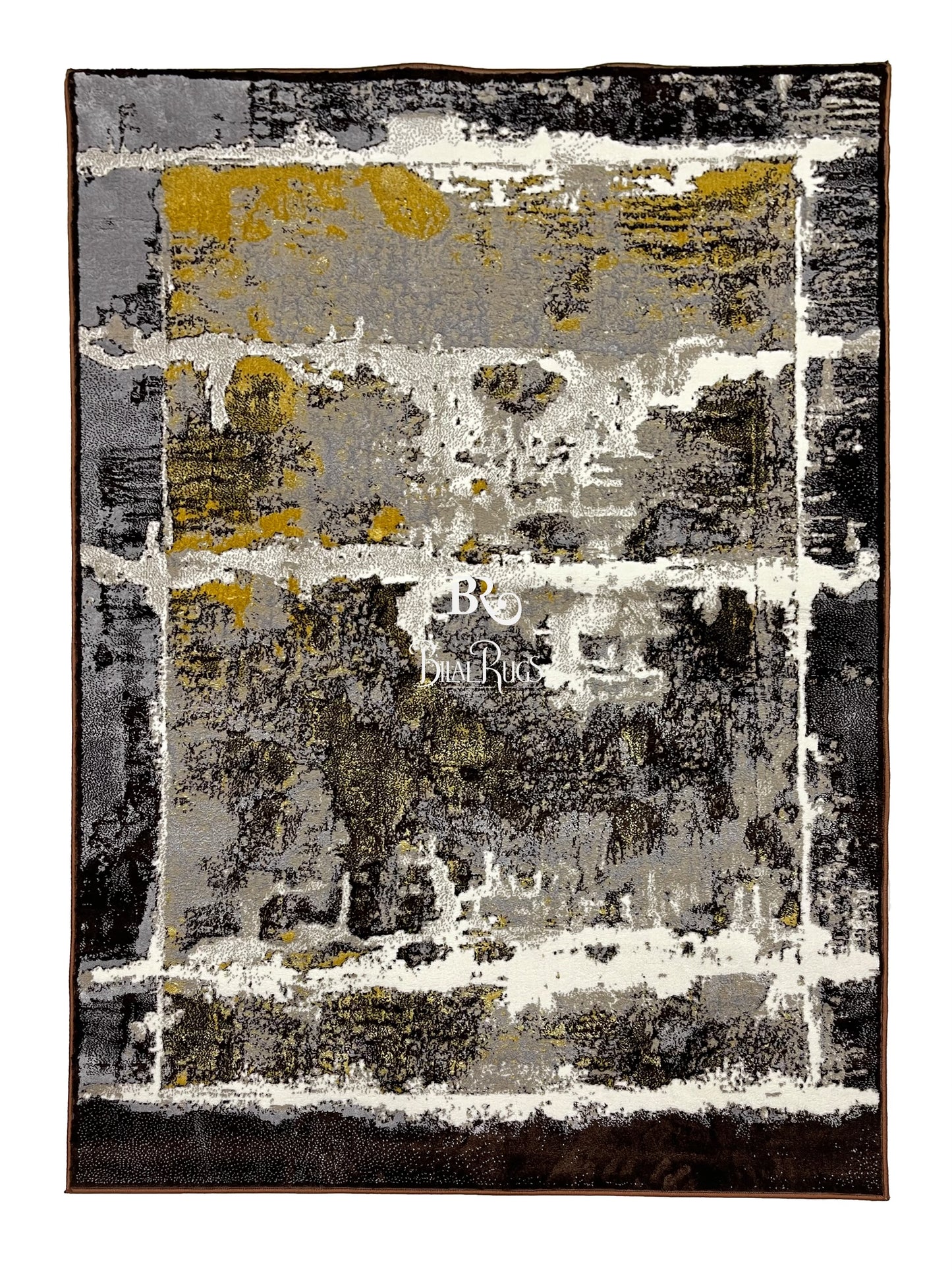 Pakistani Silk Woven Rug.(Article-1468-Brown) Size : 5ft width  x 7.3ft length (150cm x 220cm)