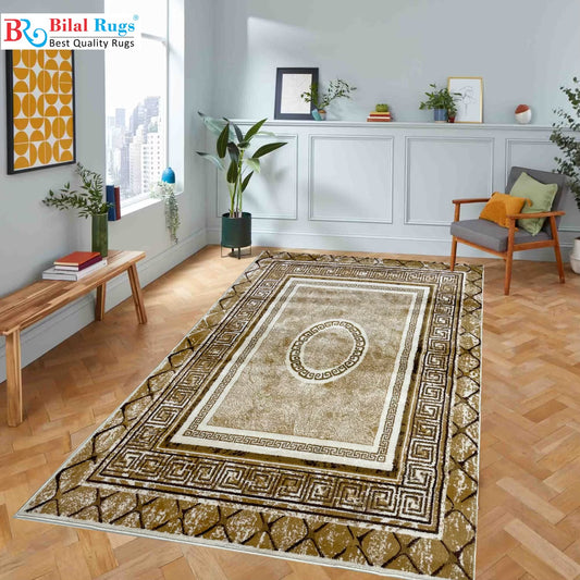 Versace polypropylene Rug,back woven(Article-76-Off white )