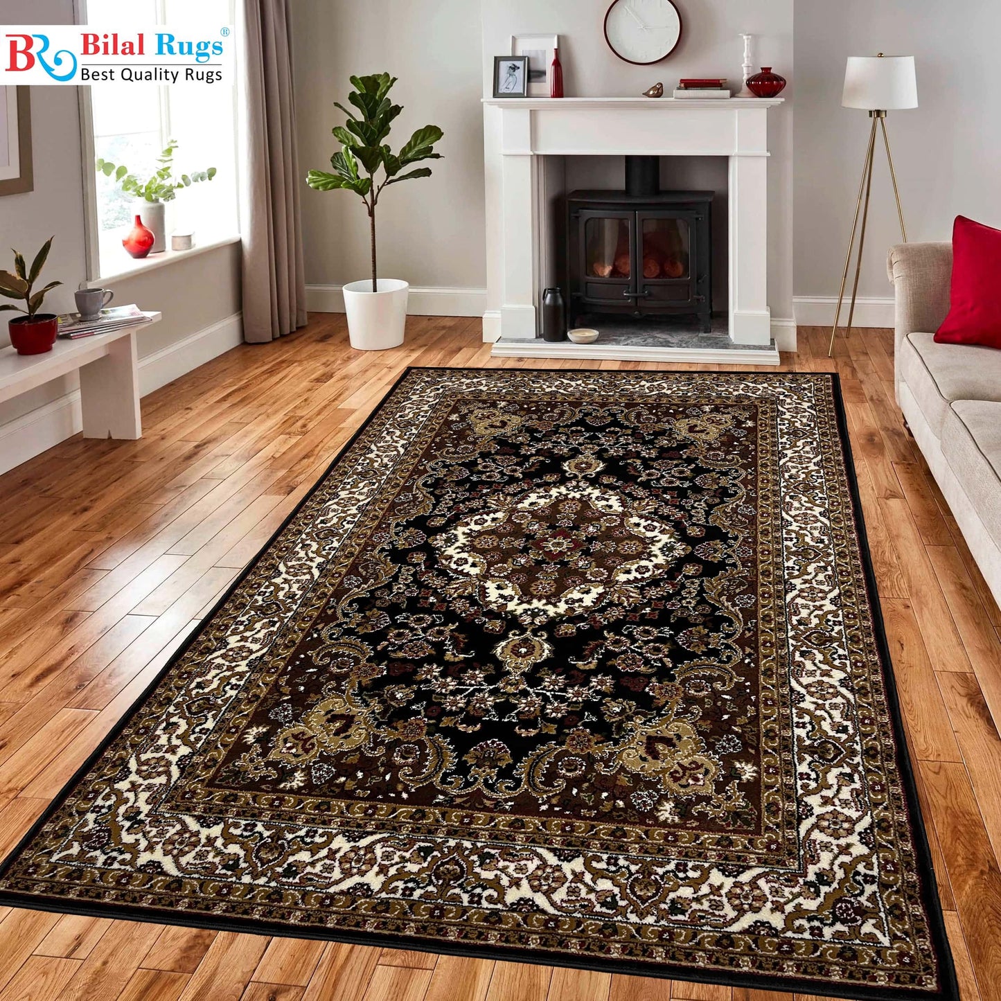 Persian  Polypropylene Woven Rug💥
Article-717-Black