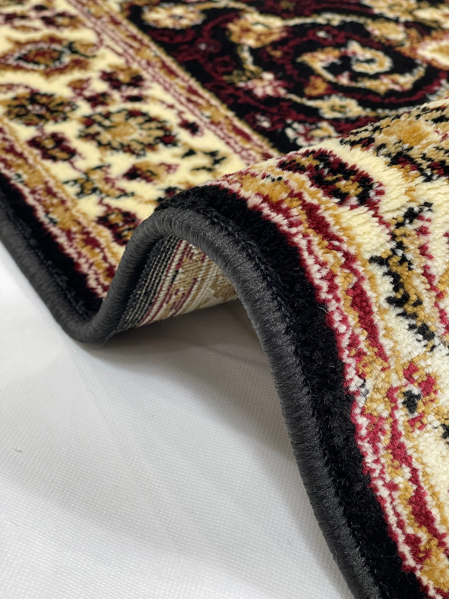 Persian Polypropylene Rug,Woven Back (Article-19-Black) Size : 3 ft width x 5 ft length (100cm x 150 cm)