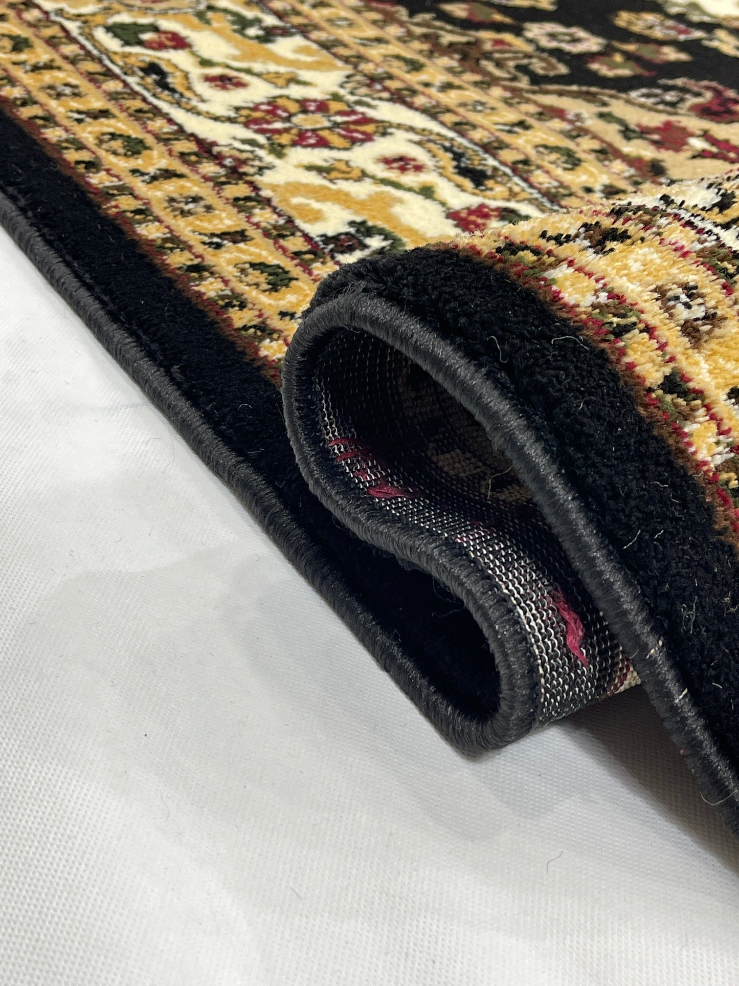 Persian polypropylene Rug,back woven(Article-28-Black)