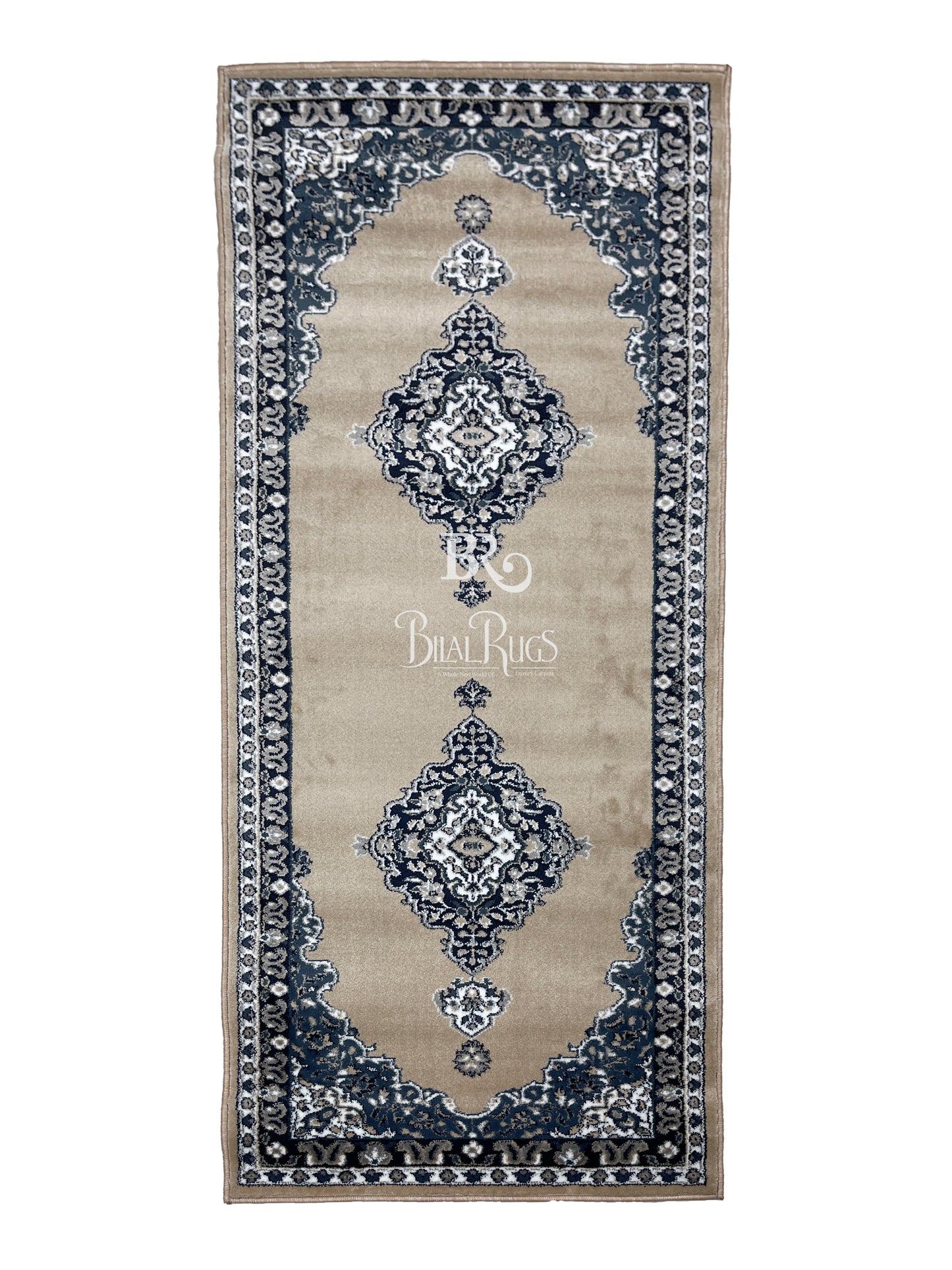 Mink Persian Polypropylene Woven Rug.
 Size : 2.6 ft width x 6.6 ft length
 (80 cm x 200cm)