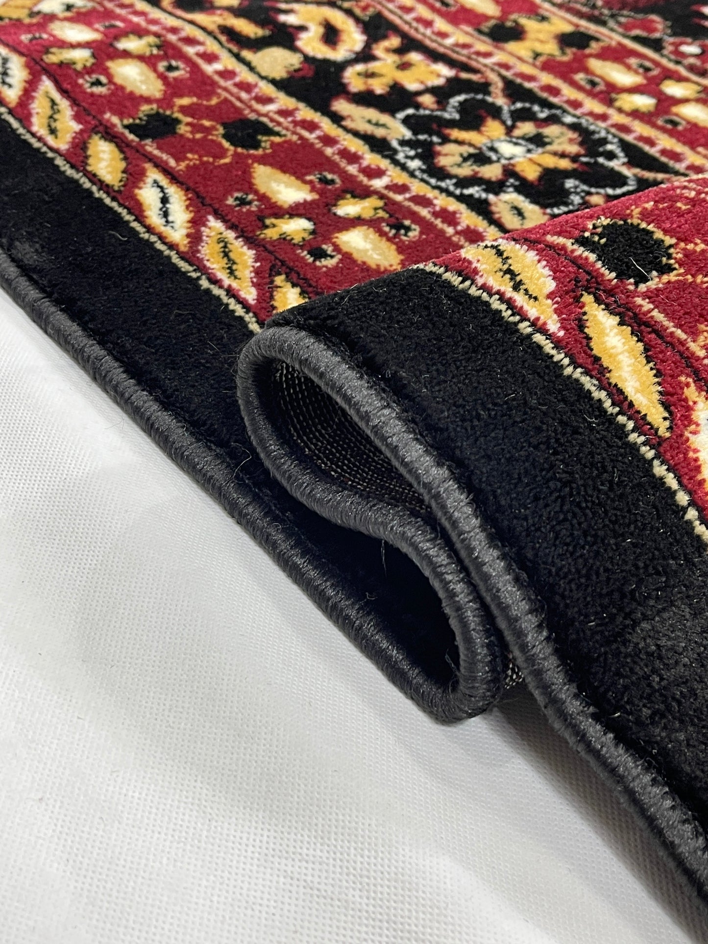 Persian polypropylene Rug,back woven(Article-23-Black)