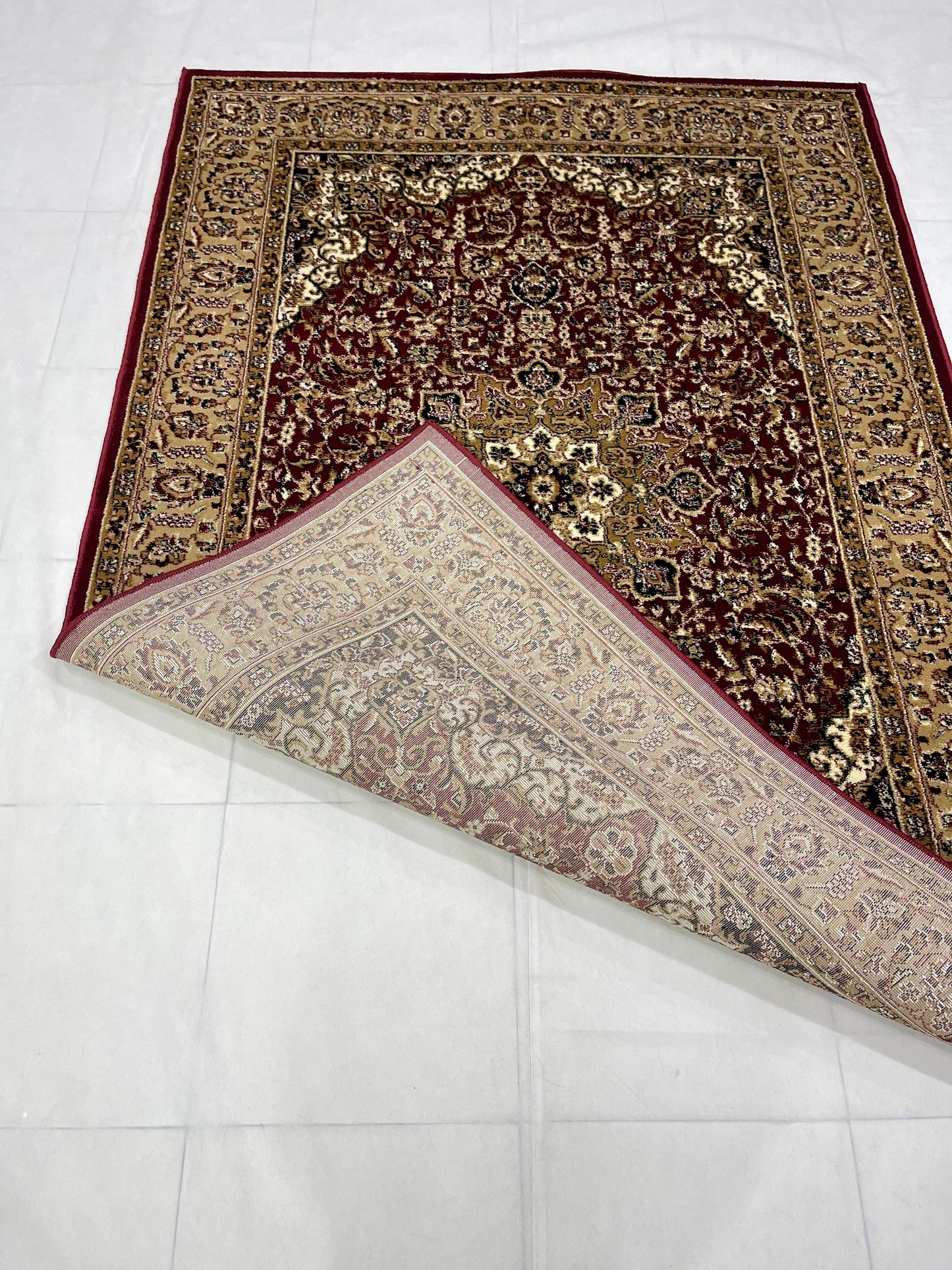 Persian polypropylene Rug,back woven(Article-20-Red)