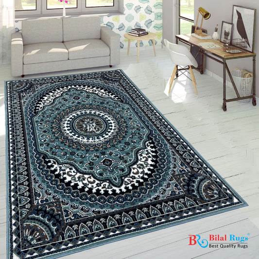 Persian polypropylene Rug,back woven(Article-29-Feroze)
Size : 5ft width  x 7.3ft length (150cm x 220cm)