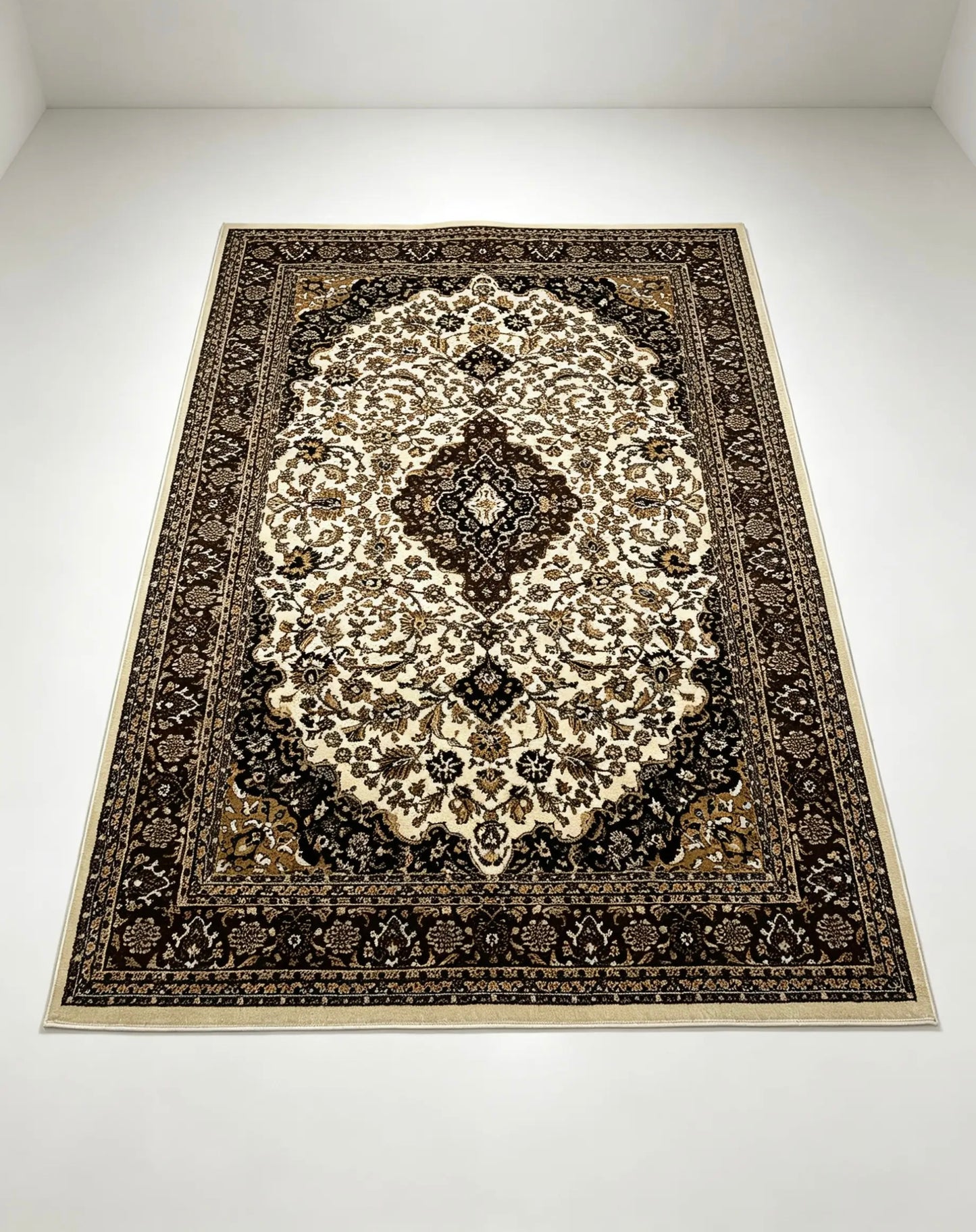 Persian polypropylene Rug,back woven(Article-01-Off white)
Size : 6.6 ft width x 9.6 ft length (200cm x 290cm)
