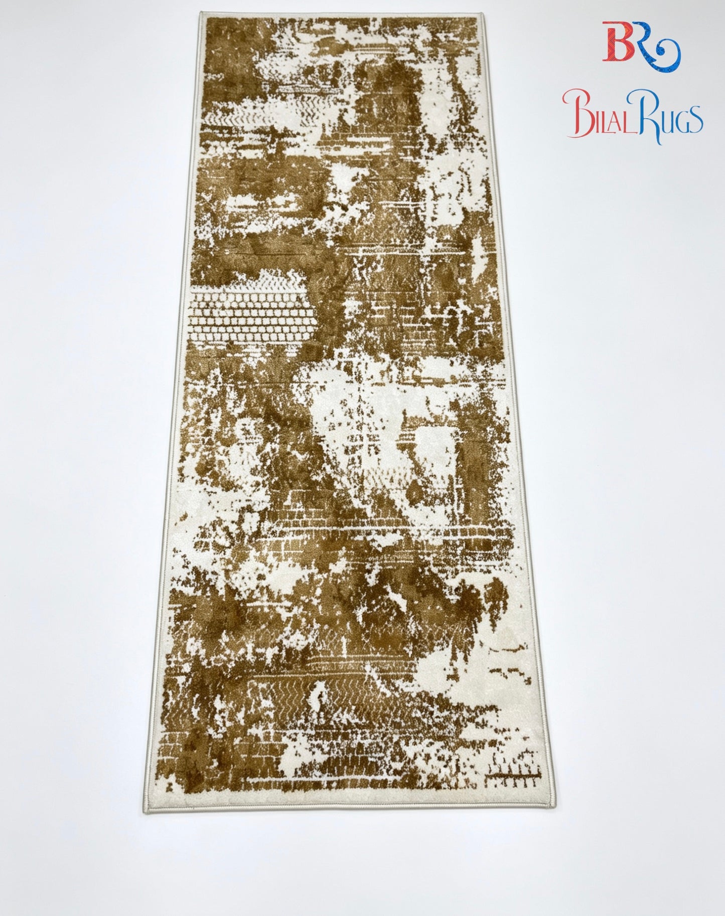 Off white Modern Polypropylene Woven Rug.  Size : 2.6 ft width x 6.6 ft length  (80 cm x 200cm)