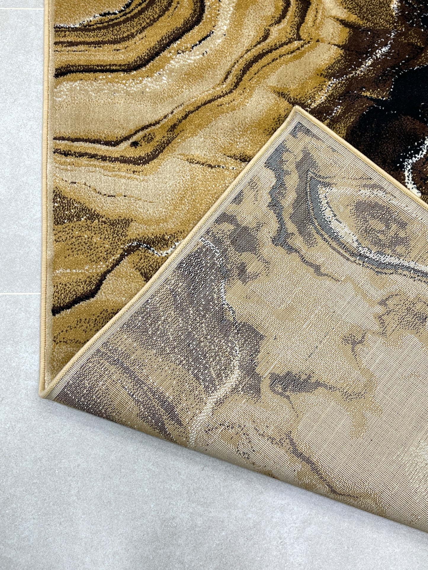 Modern polypropylene Rug,back woven(Article-868-Beige ) Size : 5ft width  x 7.3ft length (150cm x 220cm)