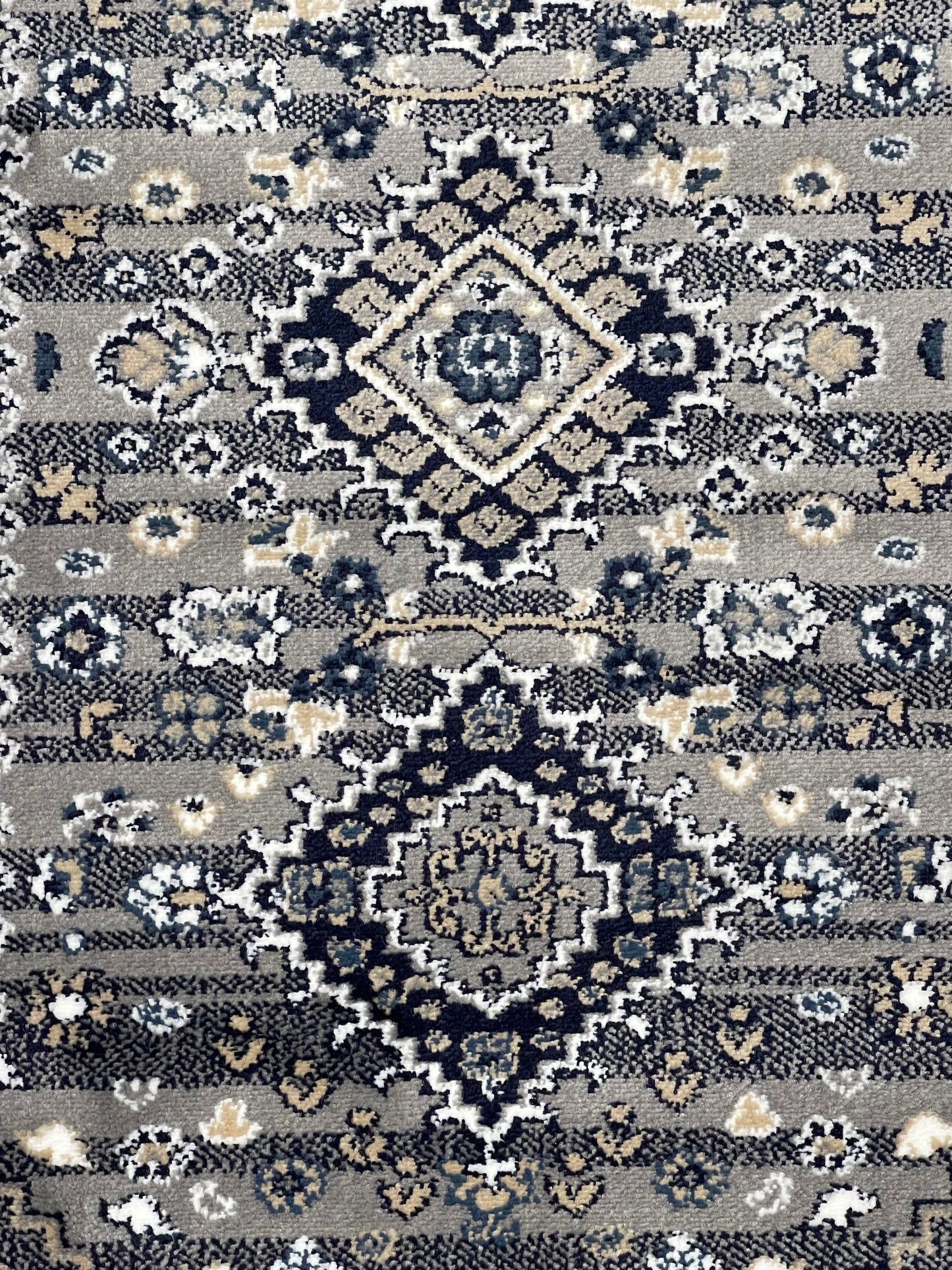 Grey Persian Polypropylene Woven Rug.  Size : 2.6 ft width x 6.6 ft length  (80 cm x 200cm)