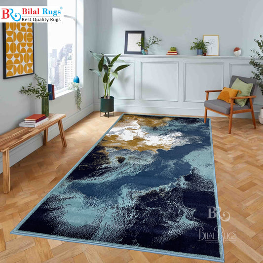 Modern Polypropylene Rug,Woven Back (Article-71-Feroze) Size : 3 ft width x 5 ft length (100cm x 150 cm)