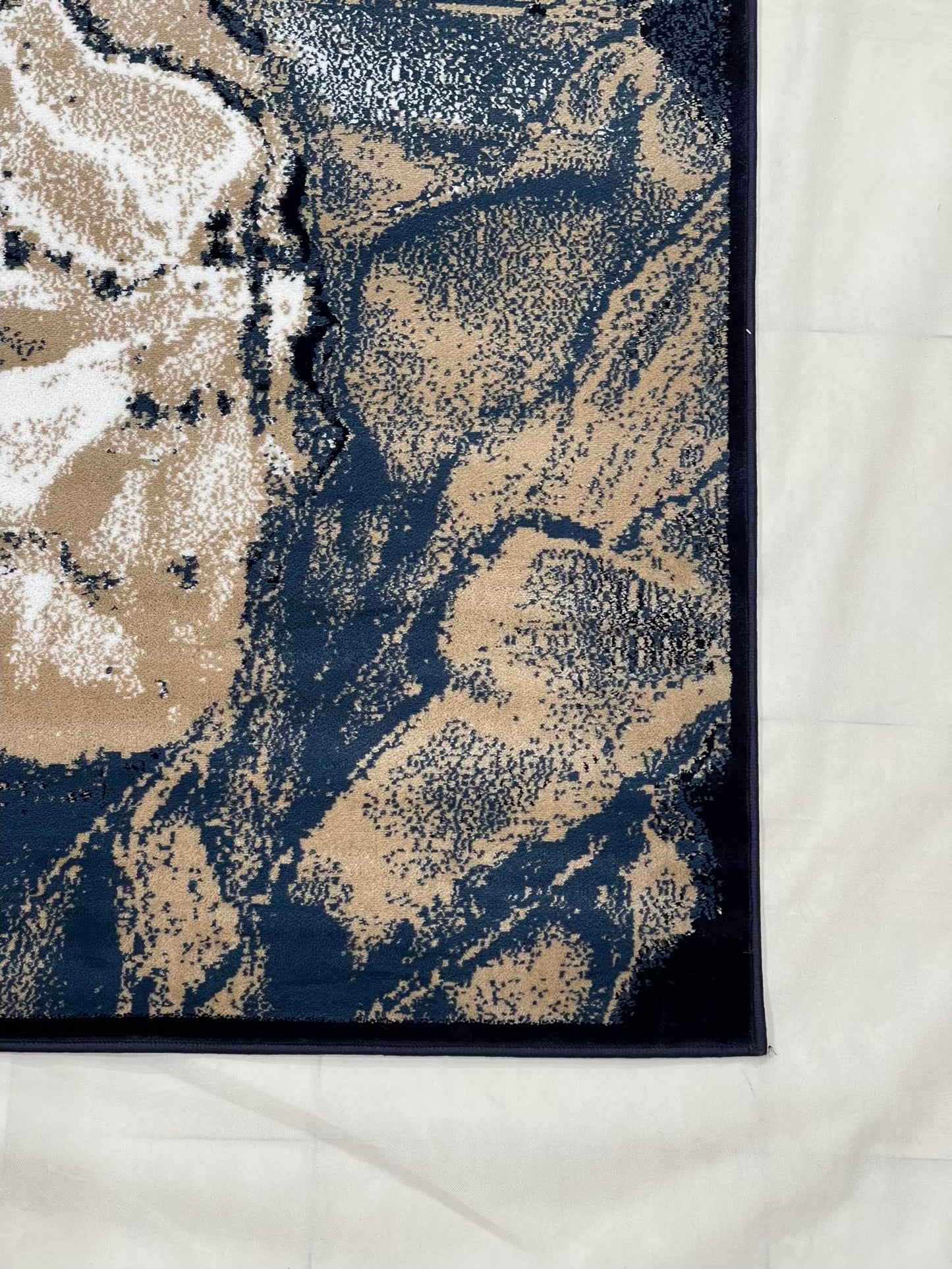 Modern polypropylene Rug,back woven(Article-1056-Blue) Size : 5ft width  x 7.3ft length (150cm x 220cm)