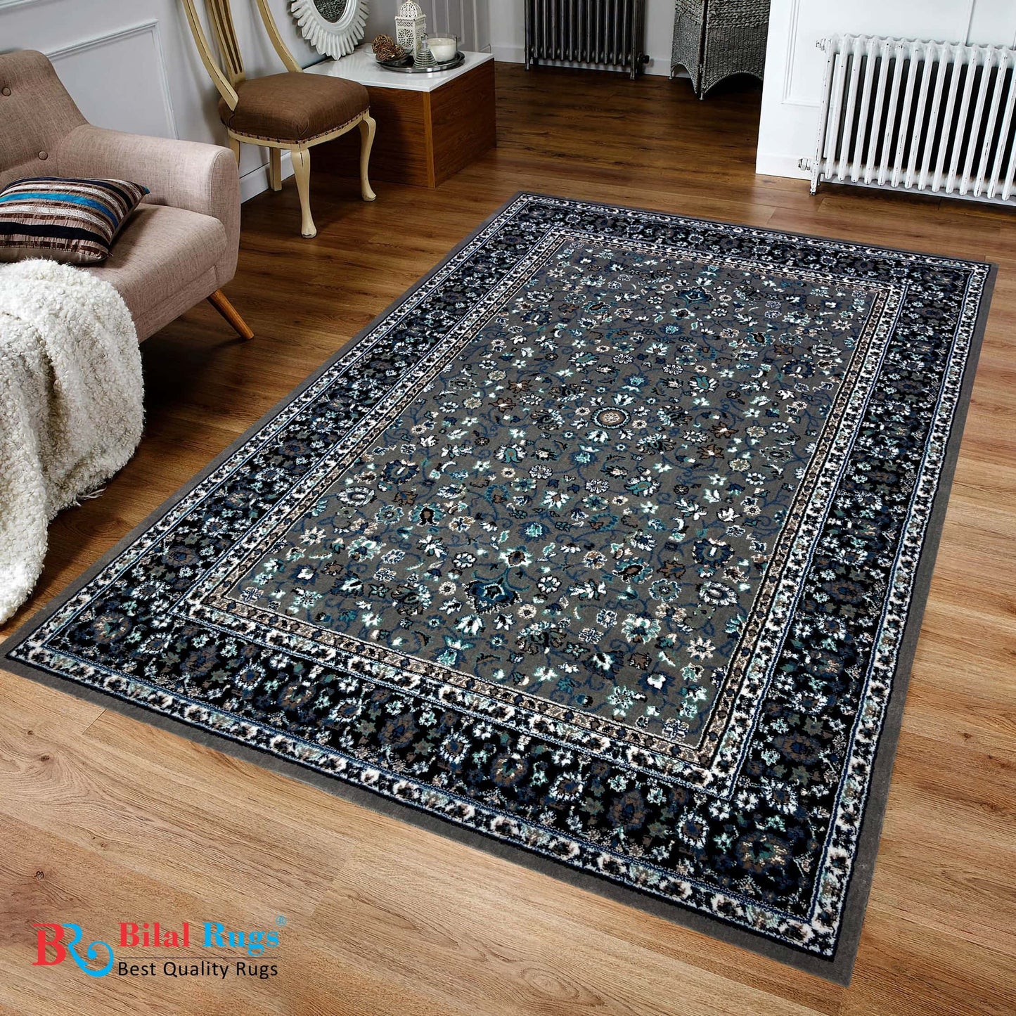 Persian Polypropylene Rug,back woven(Article-140-Grey)