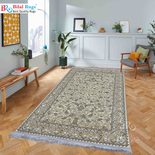 Irani Pure Acrylic 1200 Reeds Article -202-Off white Size : 3 ft width x 5 ft length (100cm x 150cm)