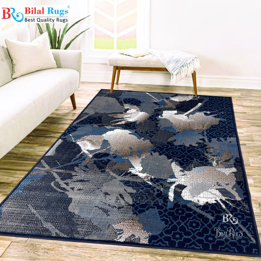 Modern polypropylene Rug,back woven(Article-1412-Dark Blue)
Size : 5ft width  x 7.3ft length (150cm x 220cm)