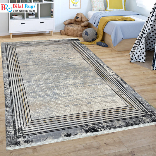 Persian Thick Woven Rug. 
(Article -644-Grey )
Size: 6.6 ft width x 9.6 ft length (200cm x 290cm)