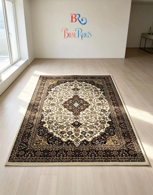 Persian polypropylene Rug,back woven(Article-01-Off white)