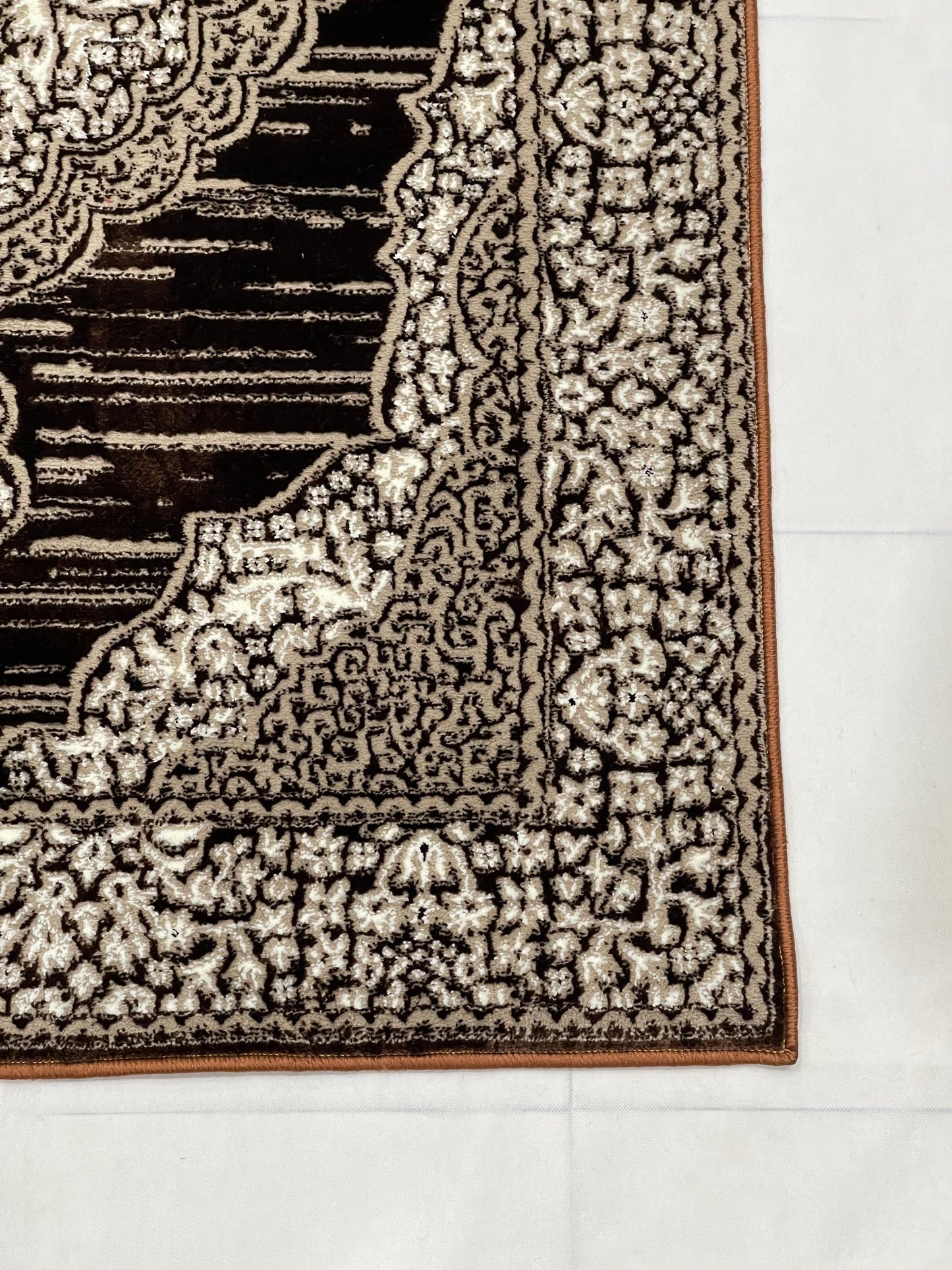 Polyester Silk Woven Rug.(Article-1563-Brown) Size : 4 ft width x 5.6 ft length