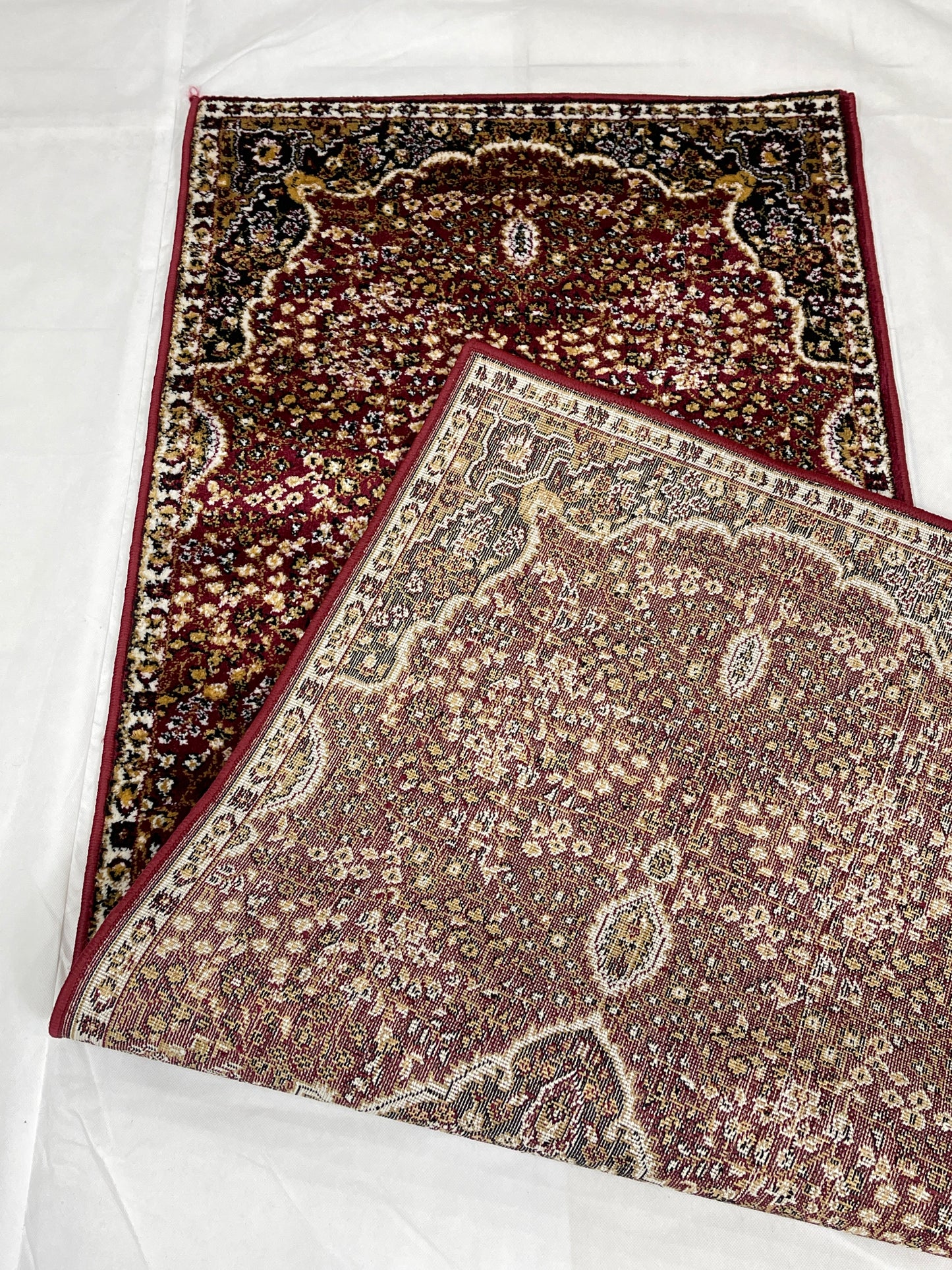 Red Persian Polypropylene Woven Rug.  Size : 2.6 ft width x 6.6 ft length  (80 cm x 200cm)