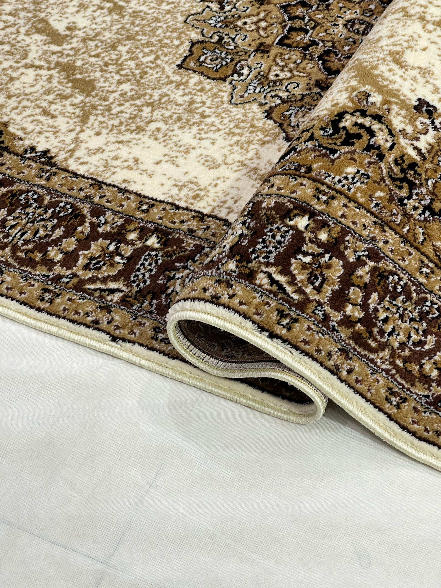 Persian polypropylene Rug,back woven(Article-45-Off White )