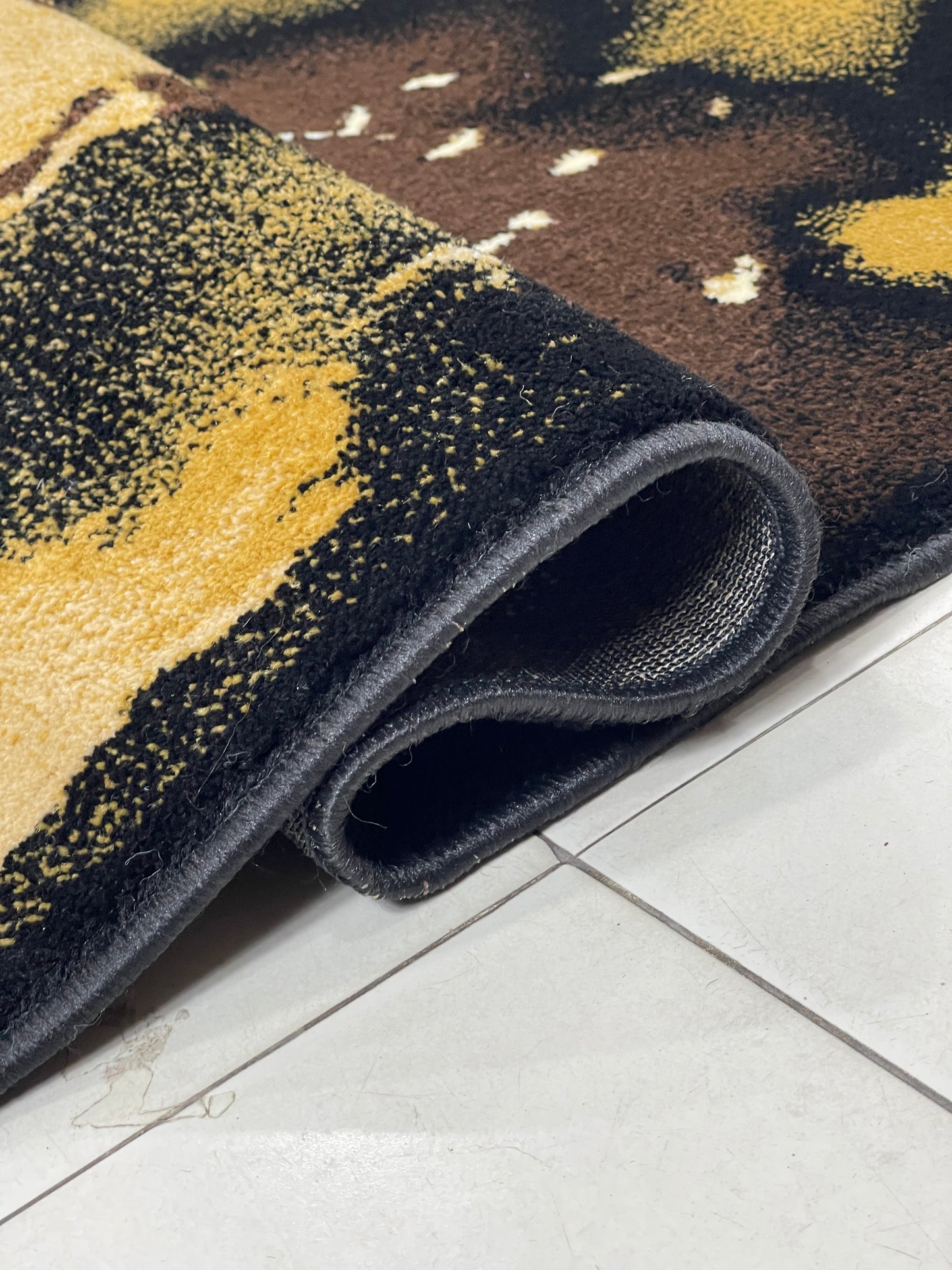 Modern polypropylene Rug,back woven(Article-166-Black )