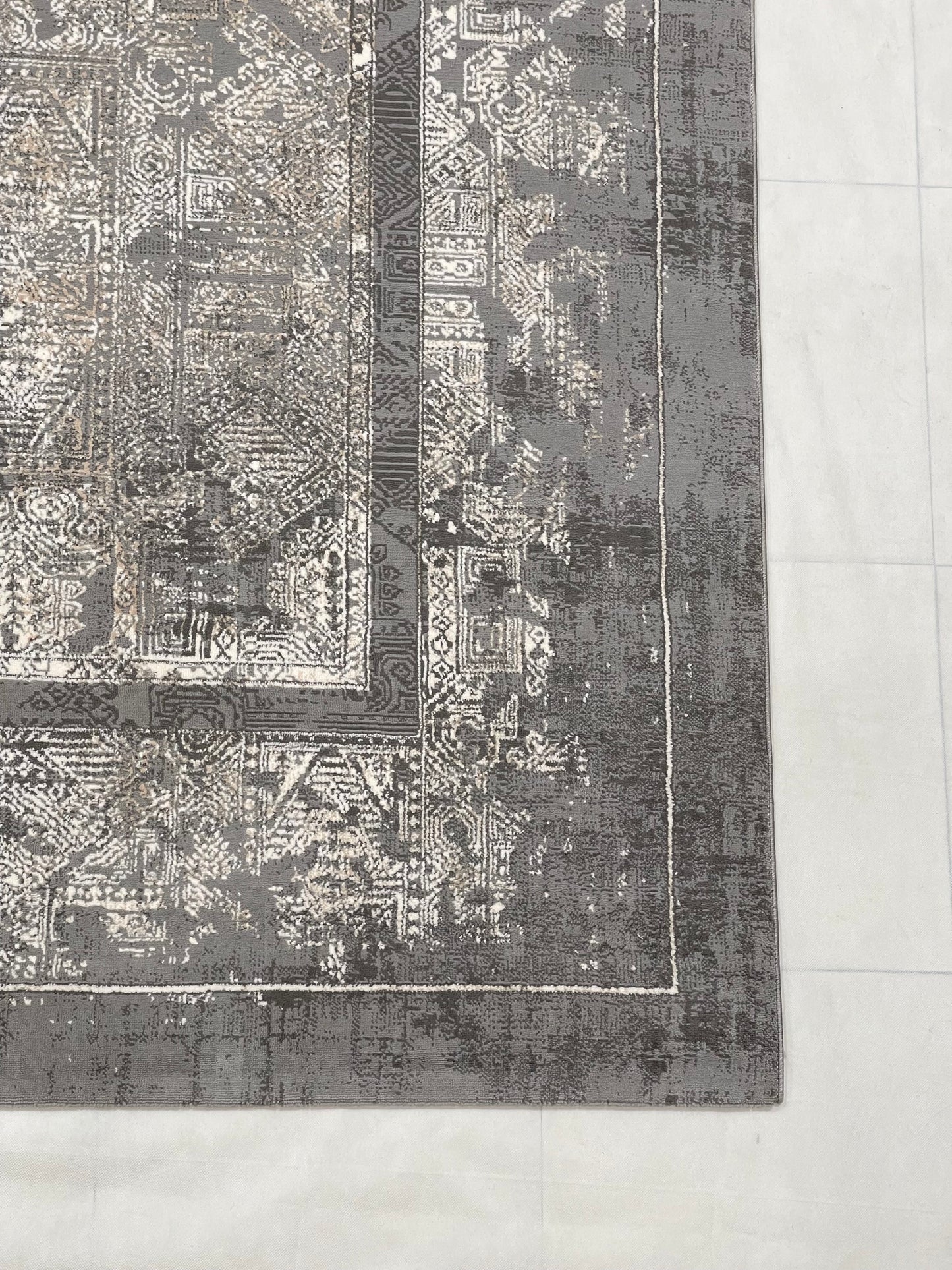 Irani Vintage Woven Rug.  Article -2085-Grey Size: 6.6 ft width x 9.6 ft length (200cm x 290cm)