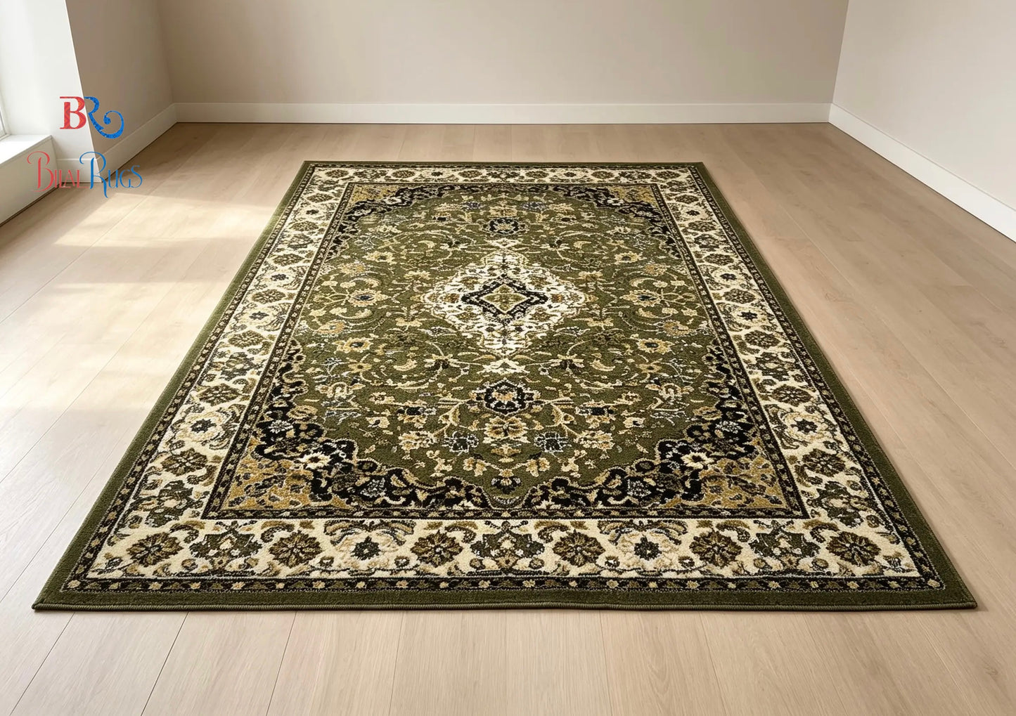 Persian polypropylene Rug,back woven(Article-01-Green)