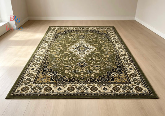 Persian polypropylene Rug,back woven(Article-01-Green)