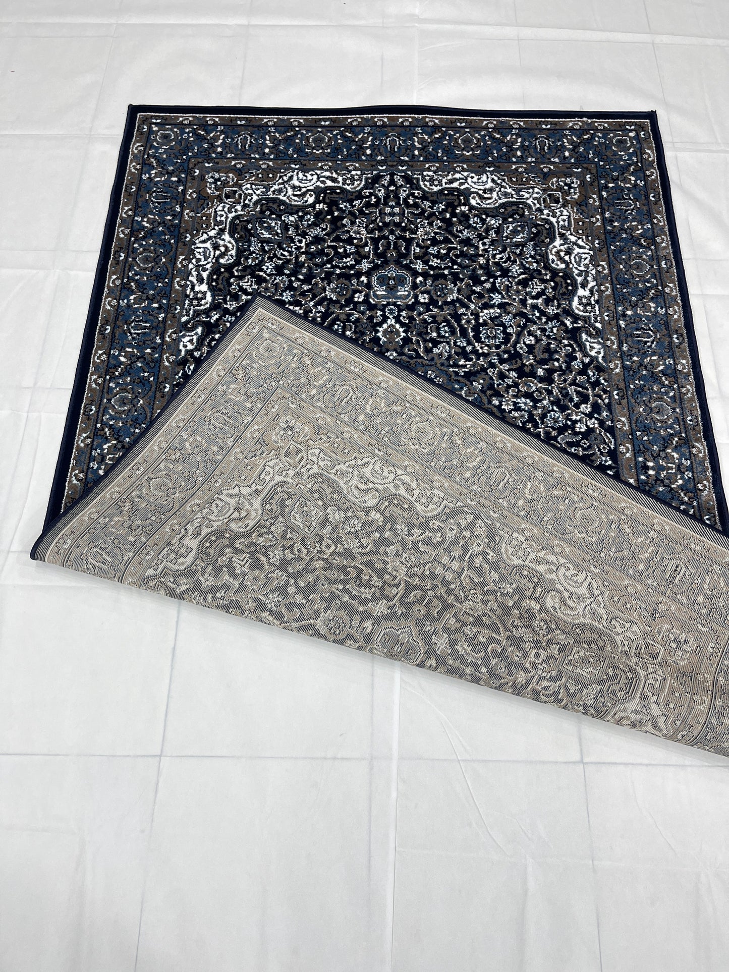 Persian polypropylene Rug,back woven(Article-29-Dark Blue)
Size : 5ft width  x 7.3ft length (150cm x 220cm)