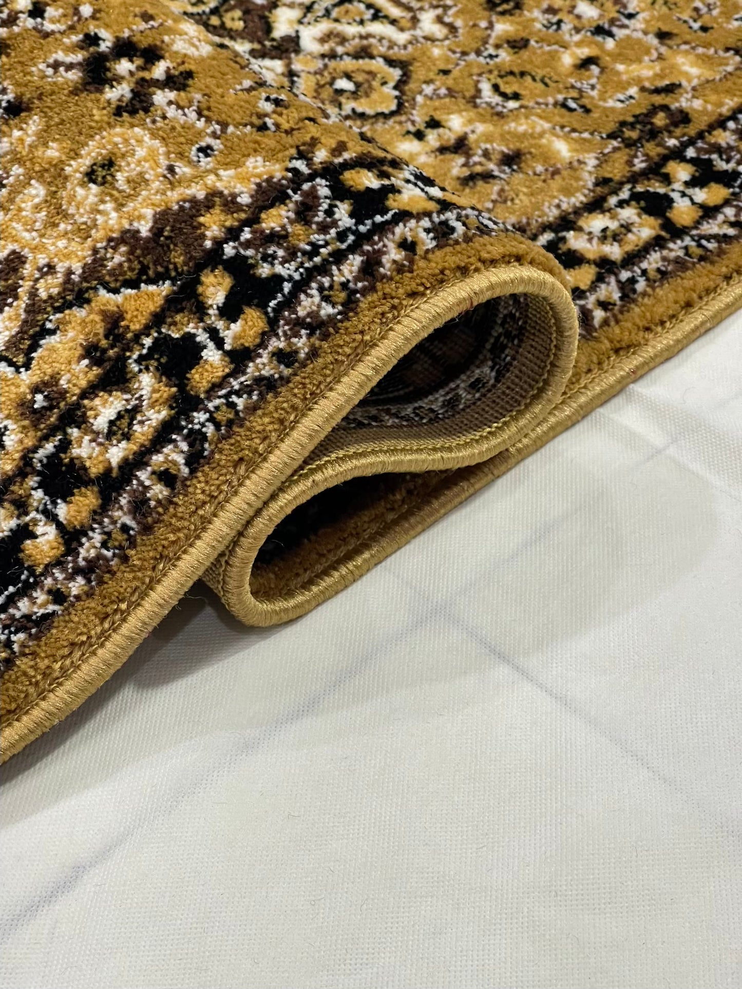 Beige Persian Polypropylene Woven Rug.
 Size : 2.6 ft width x 6.6 ft length
 (80 cm x 200cm)