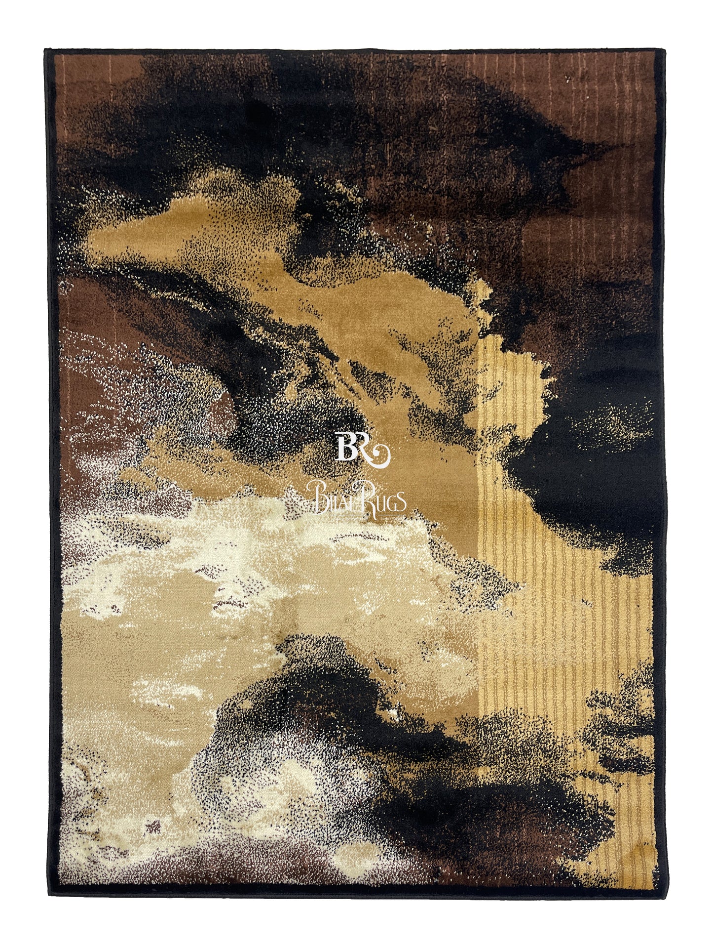 Modern Polypropylene Rug,back woven(Article-655-Black)