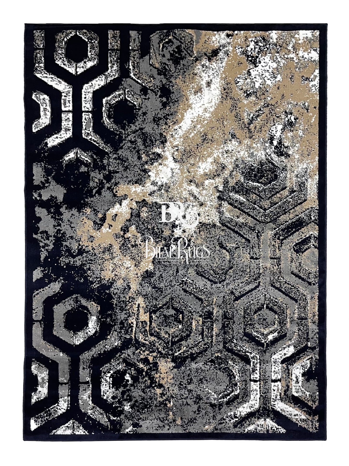 Modern polypropylene Rug,back woven(Article-1560-Blue)