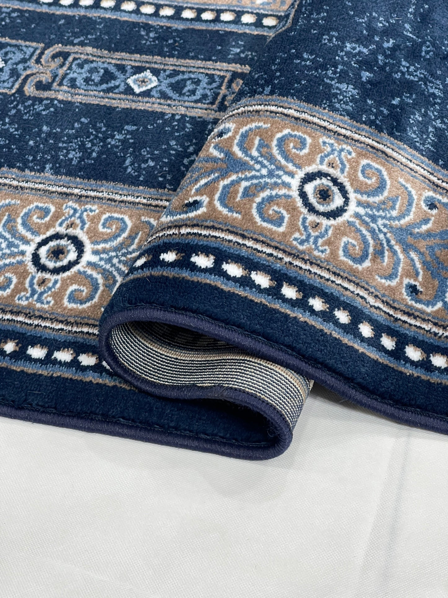 Persian polypropylene Rug,back woven(Article-868-Blue ) Size : 5ft width  x 7.3ft length (150cm x 220cm)