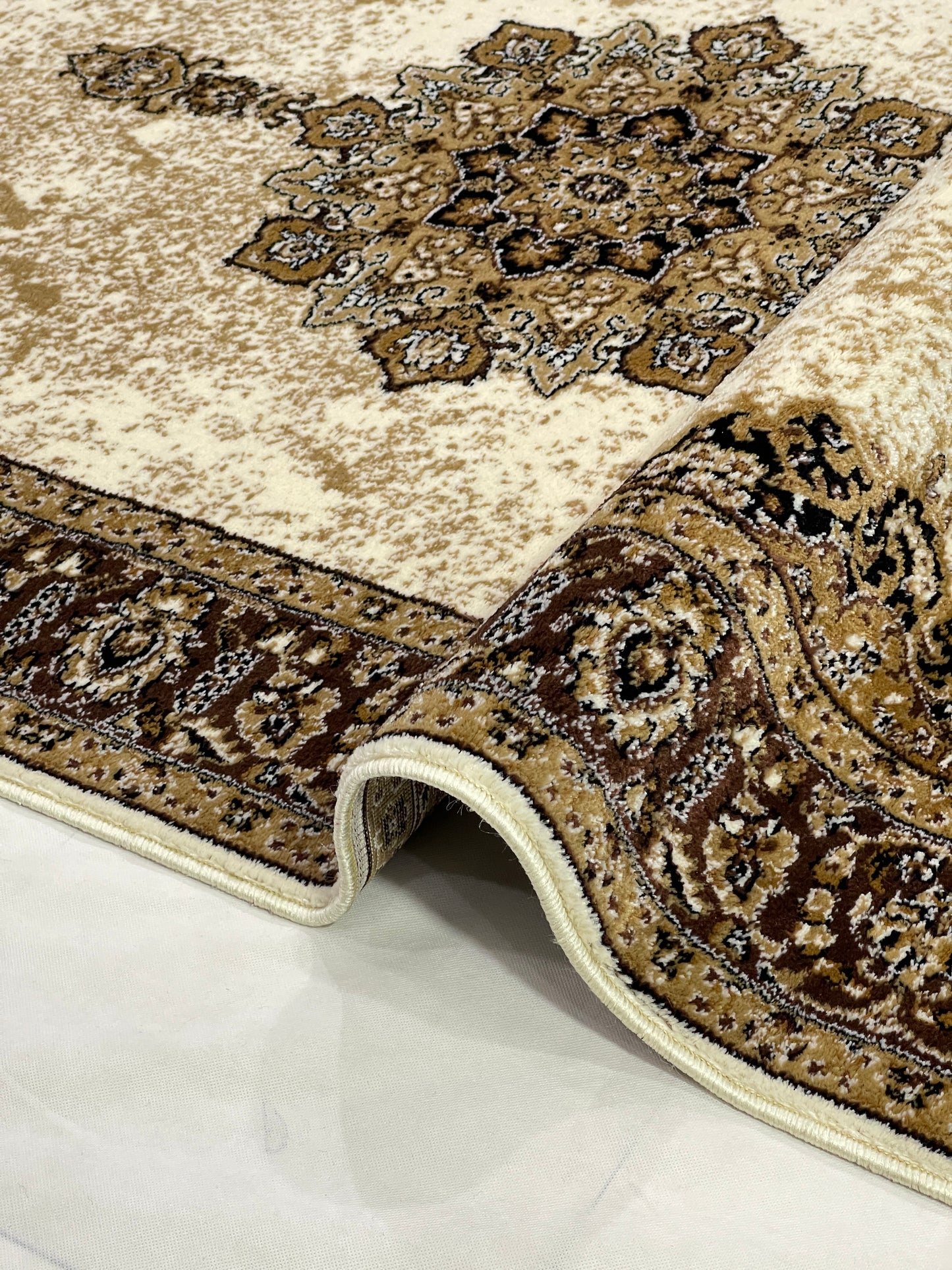 Persian polypropylene Rug,back woven(Article-45-Off White )
