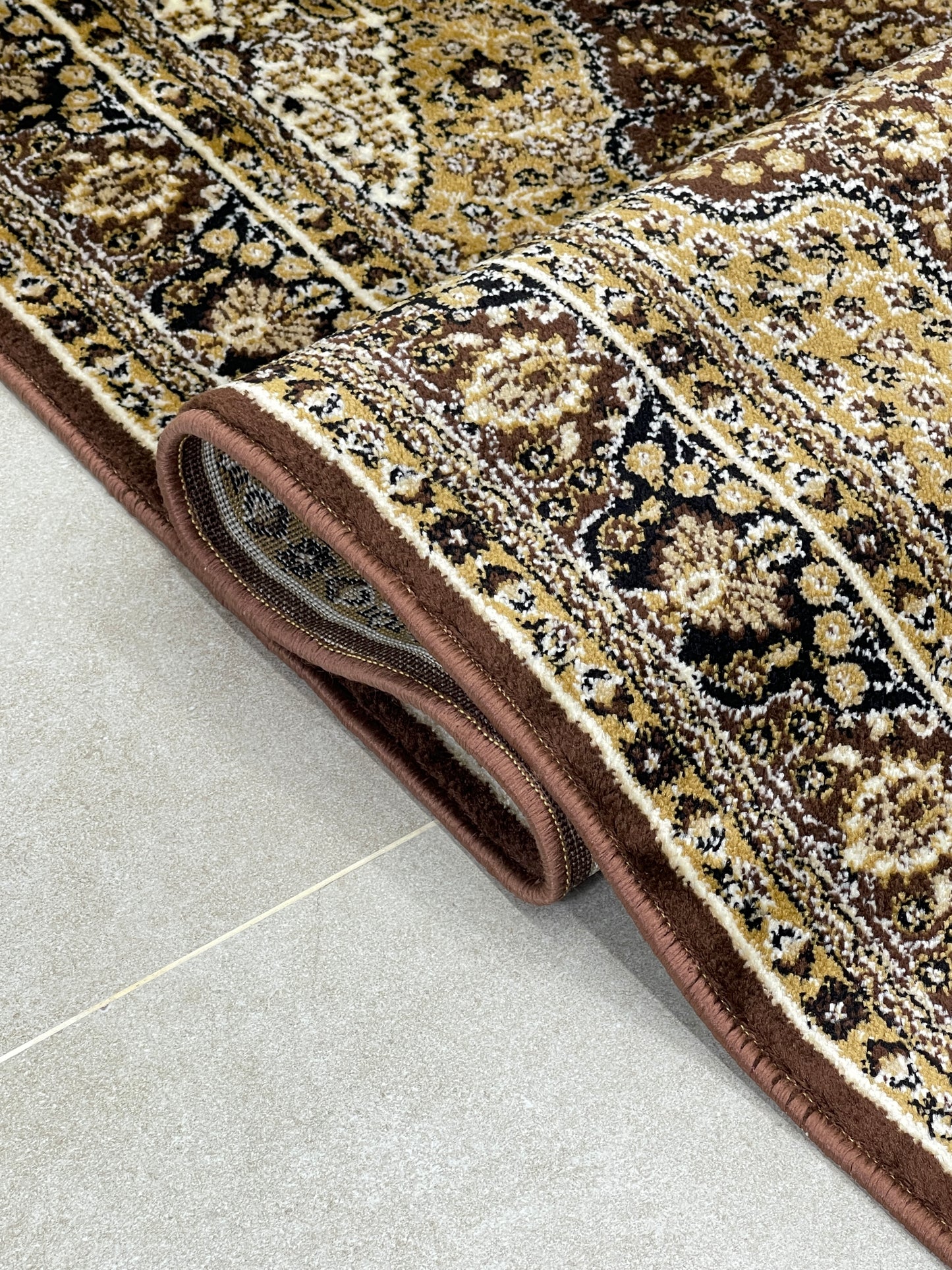 Persian polypropylene Rug,back woven(Article-25-Brown)
Size : 5ft width  x 7.3ft length (150cm x 220cm)