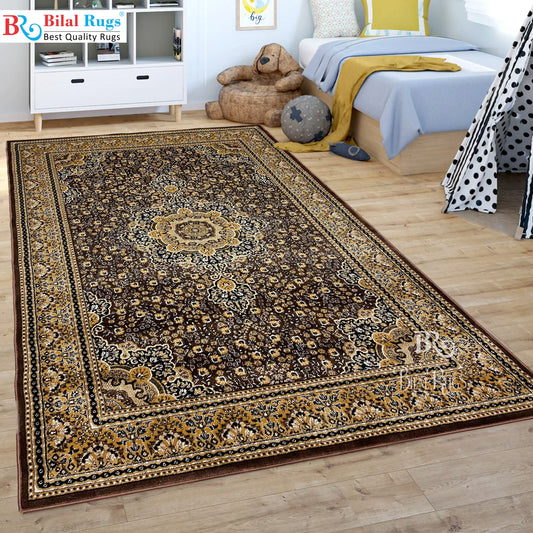 Persian polypropylene Rug,back woven (Article-04-Brown )
size: 6.6 ft width x 9.6 ft length (200cm x 290cm)