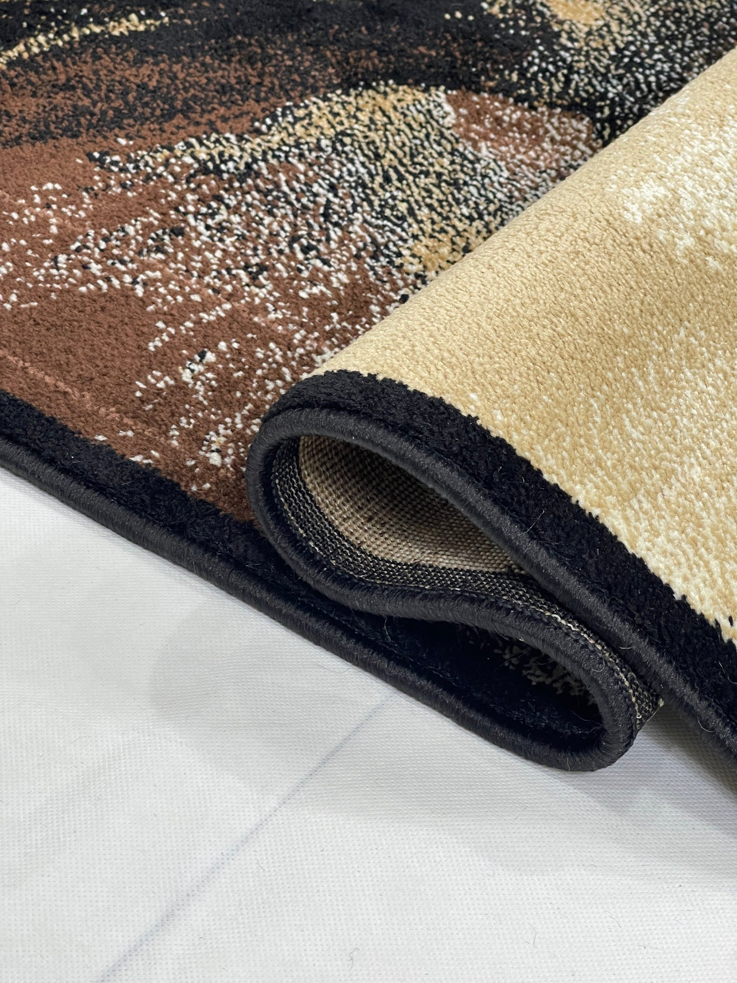 Modern Polypropylene Rug,back woven(Article-655-Black)